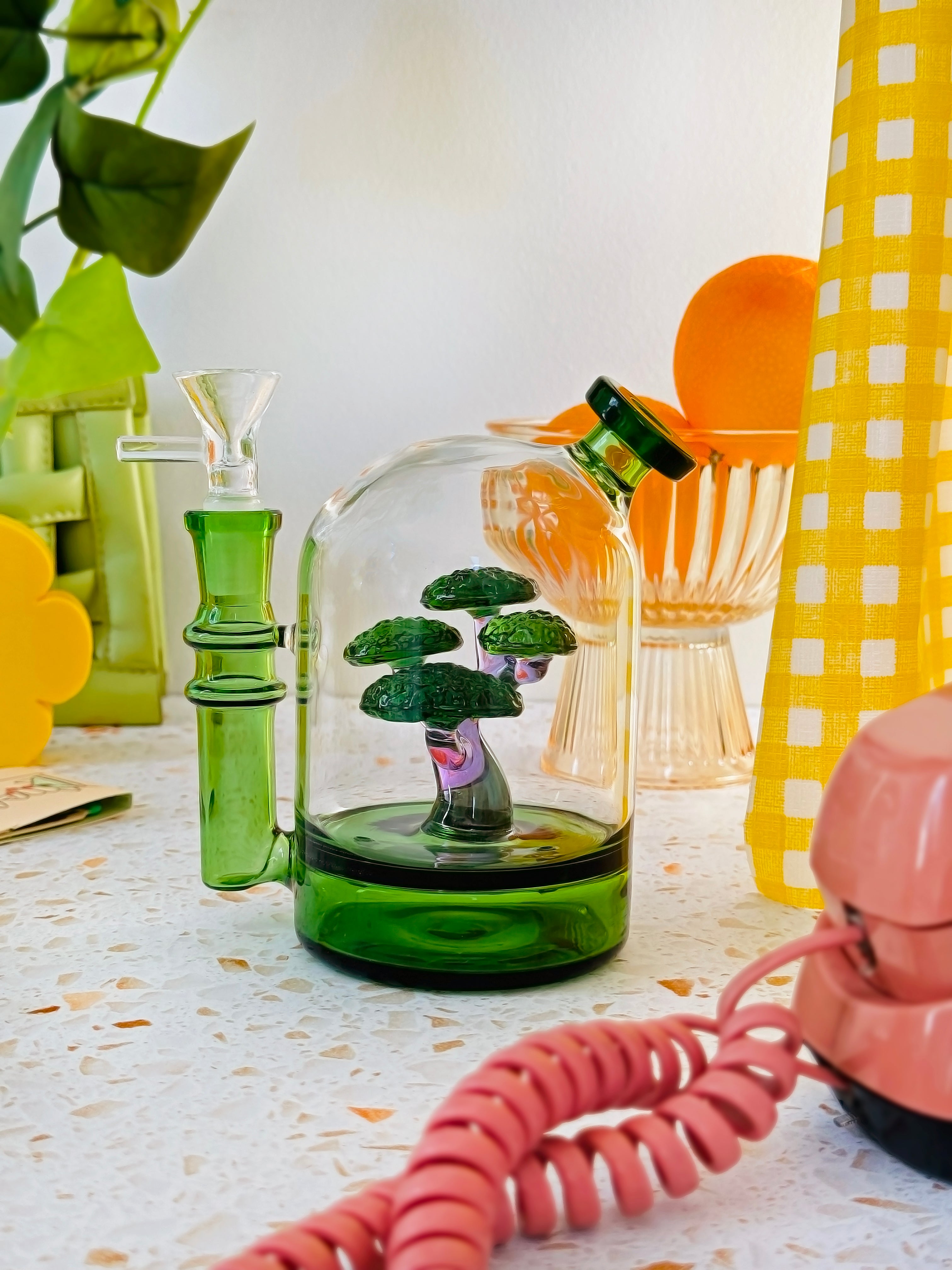bonsai tree bong Bonsai Cloche Bong- Green – Shop Burning Love