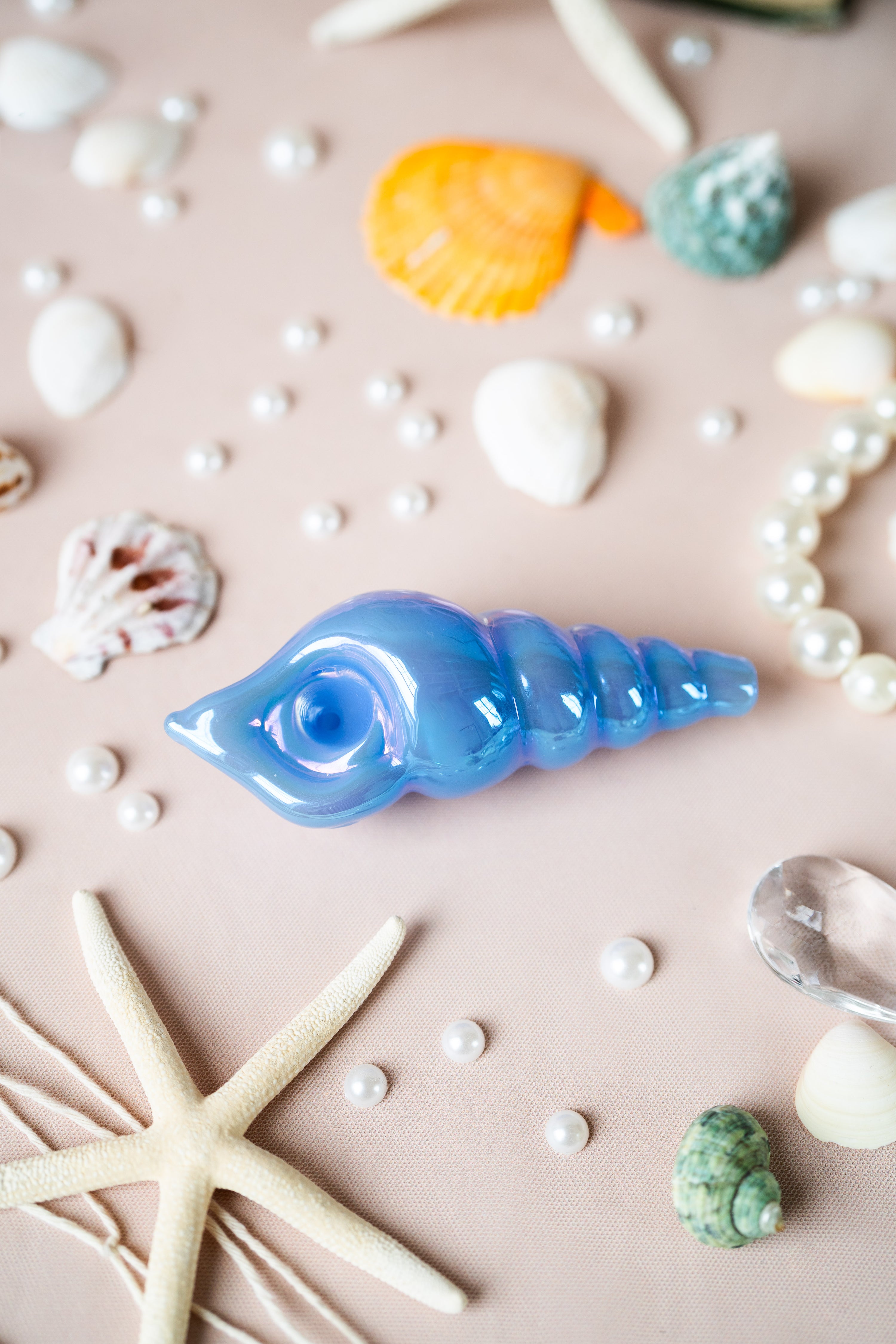 Iridescent Shell Pipe- Blue