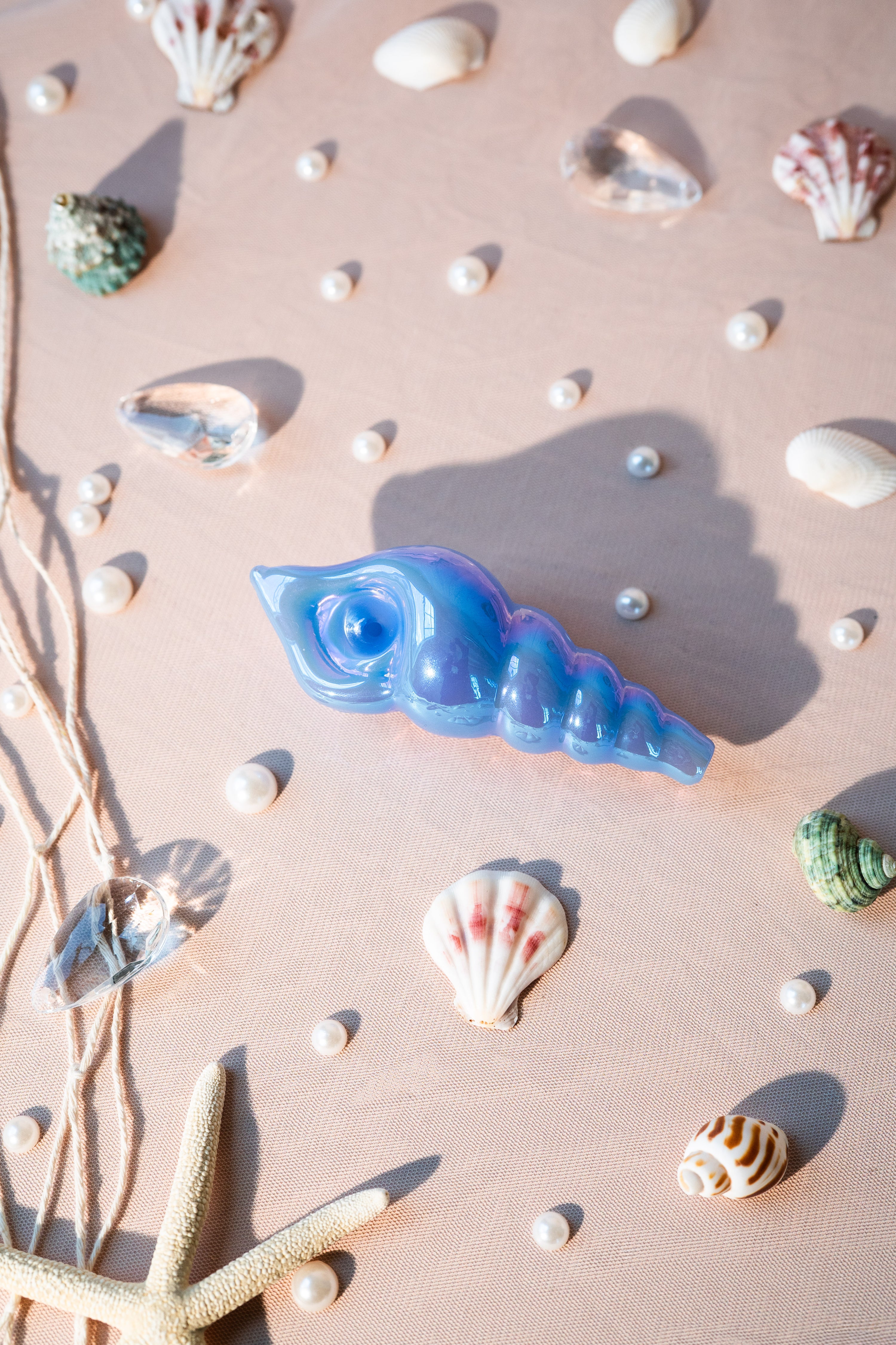 Iridescent Shell Pipe- Blue
