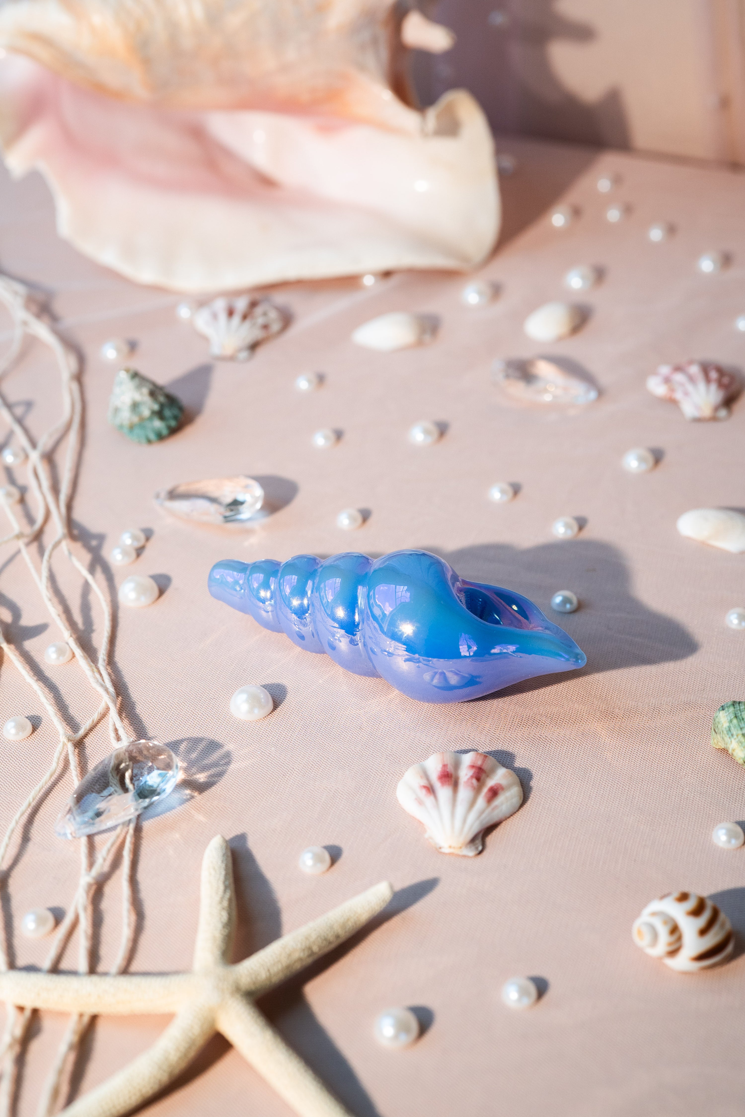 Iridescent Shell Pipe- Blue