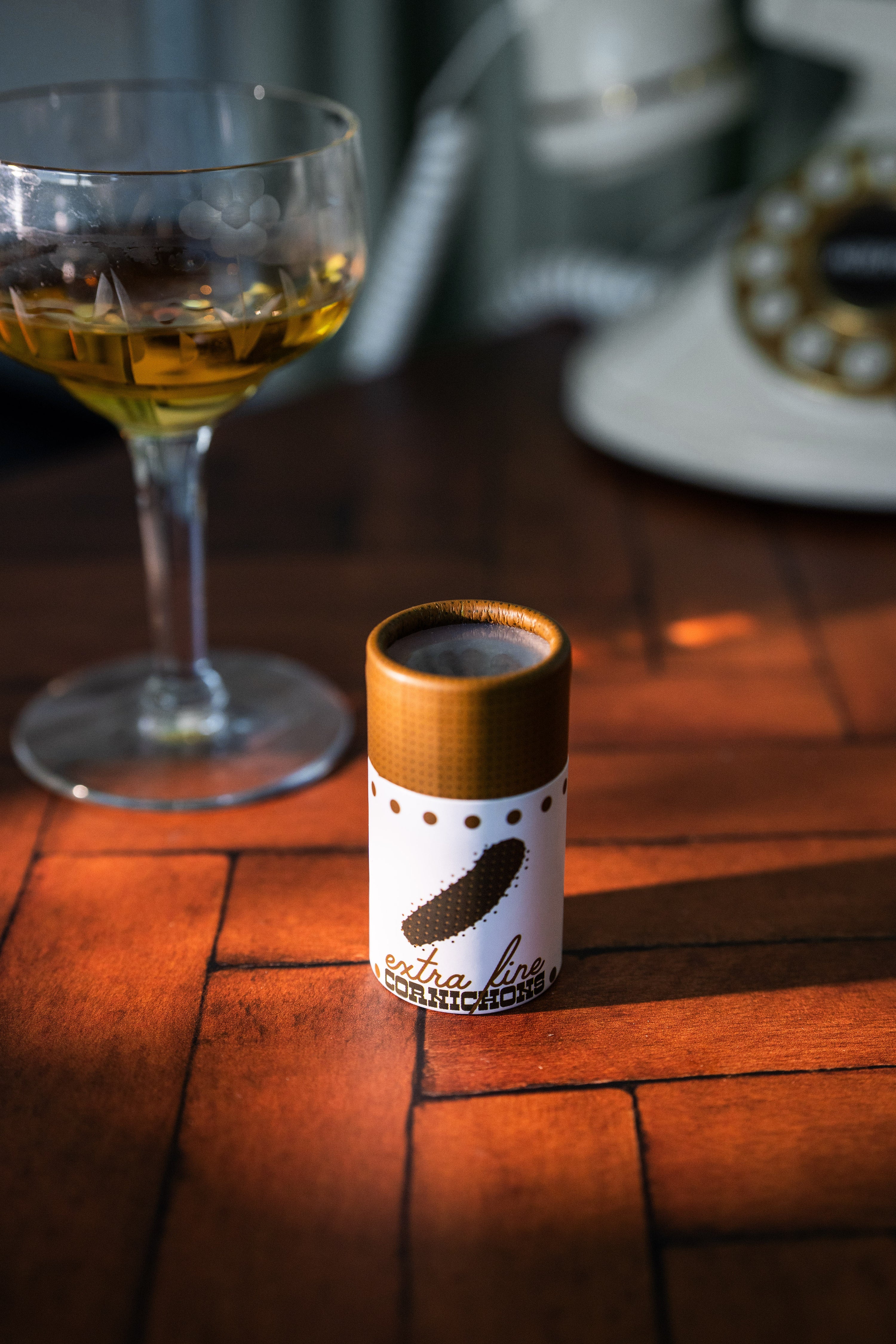 Cocktail Garnish Match Jar- Cornichon