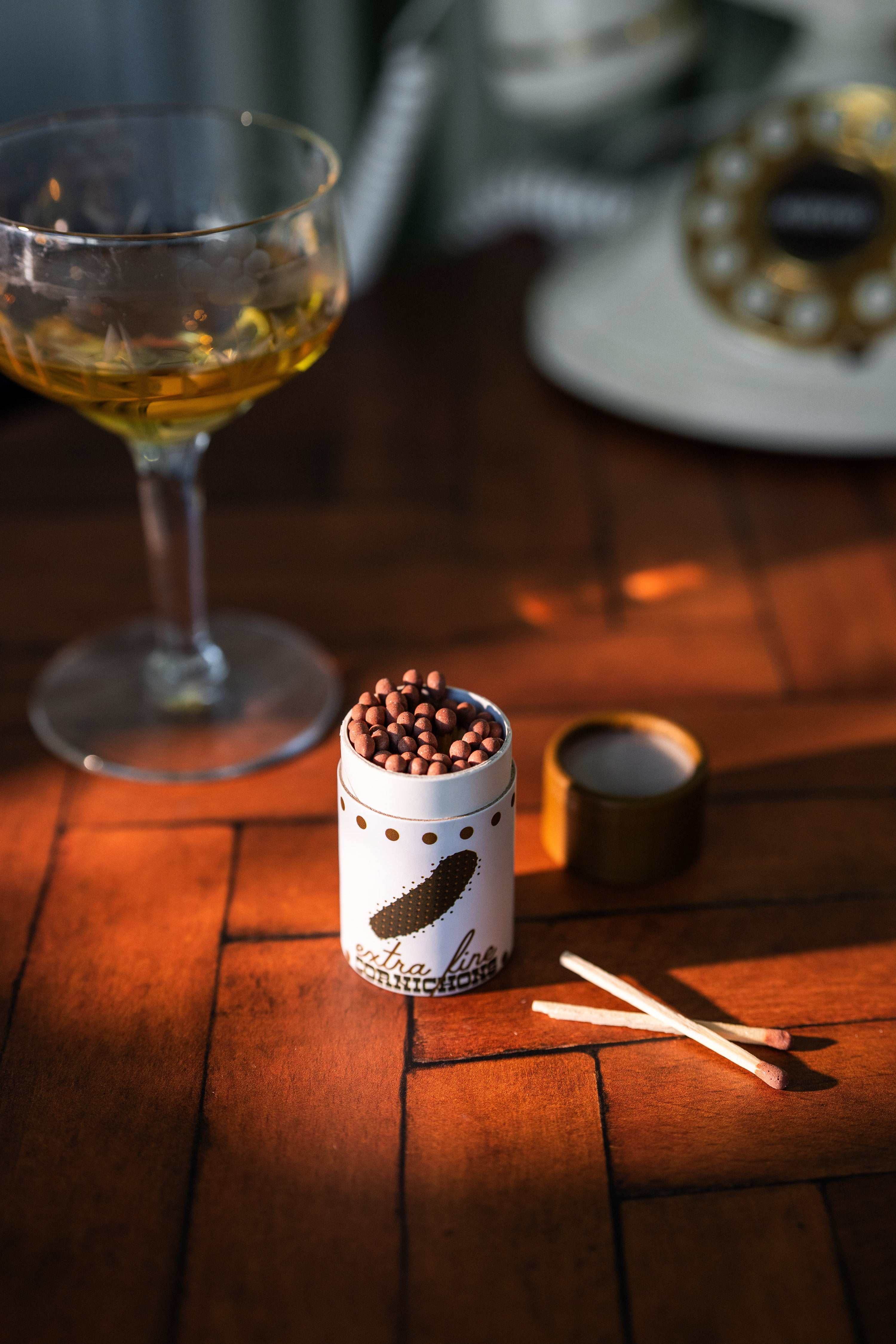 Cocktail Garnish Match Jar- Cornichon