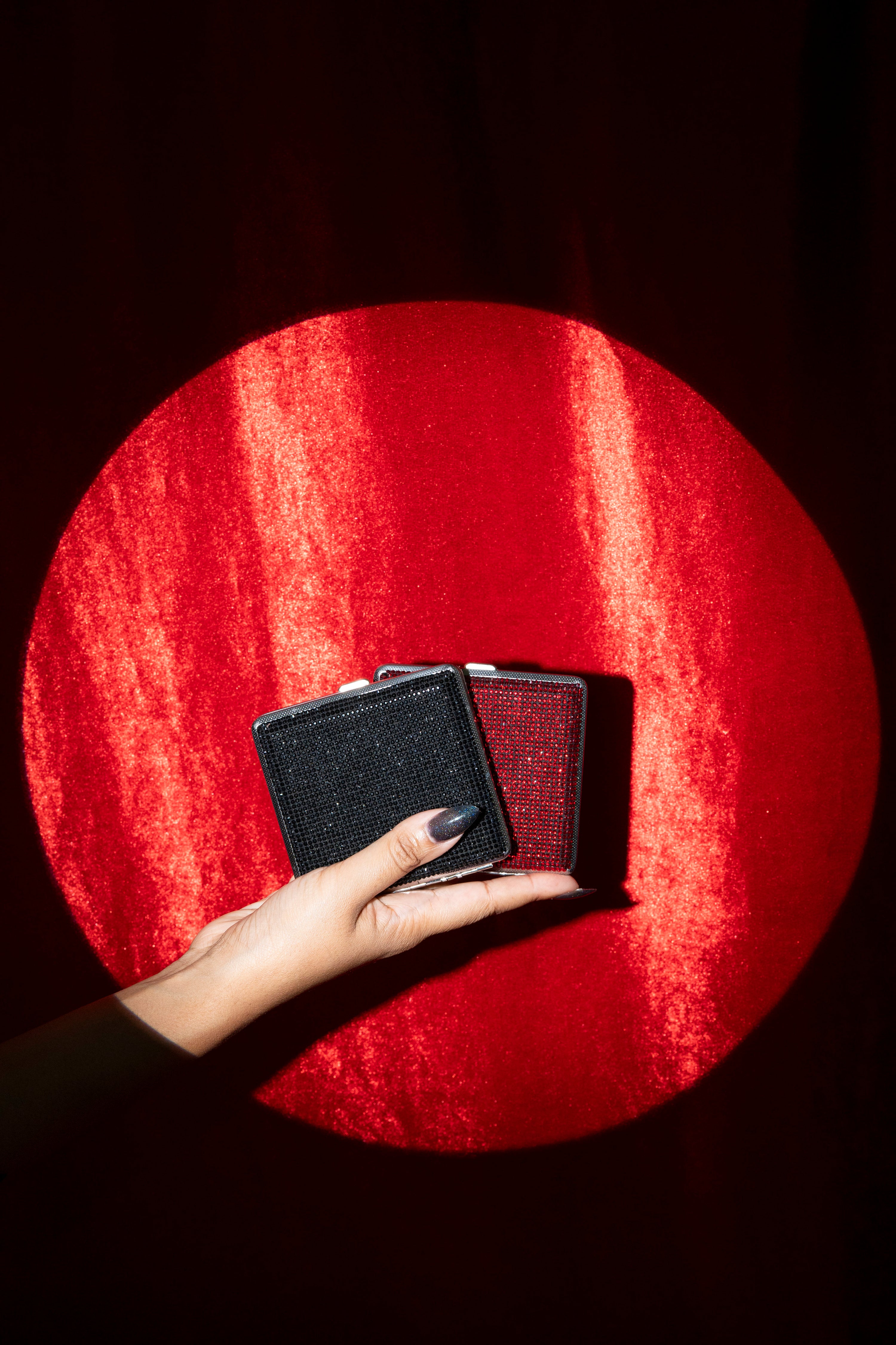 Rhinestone Cig Case- Black