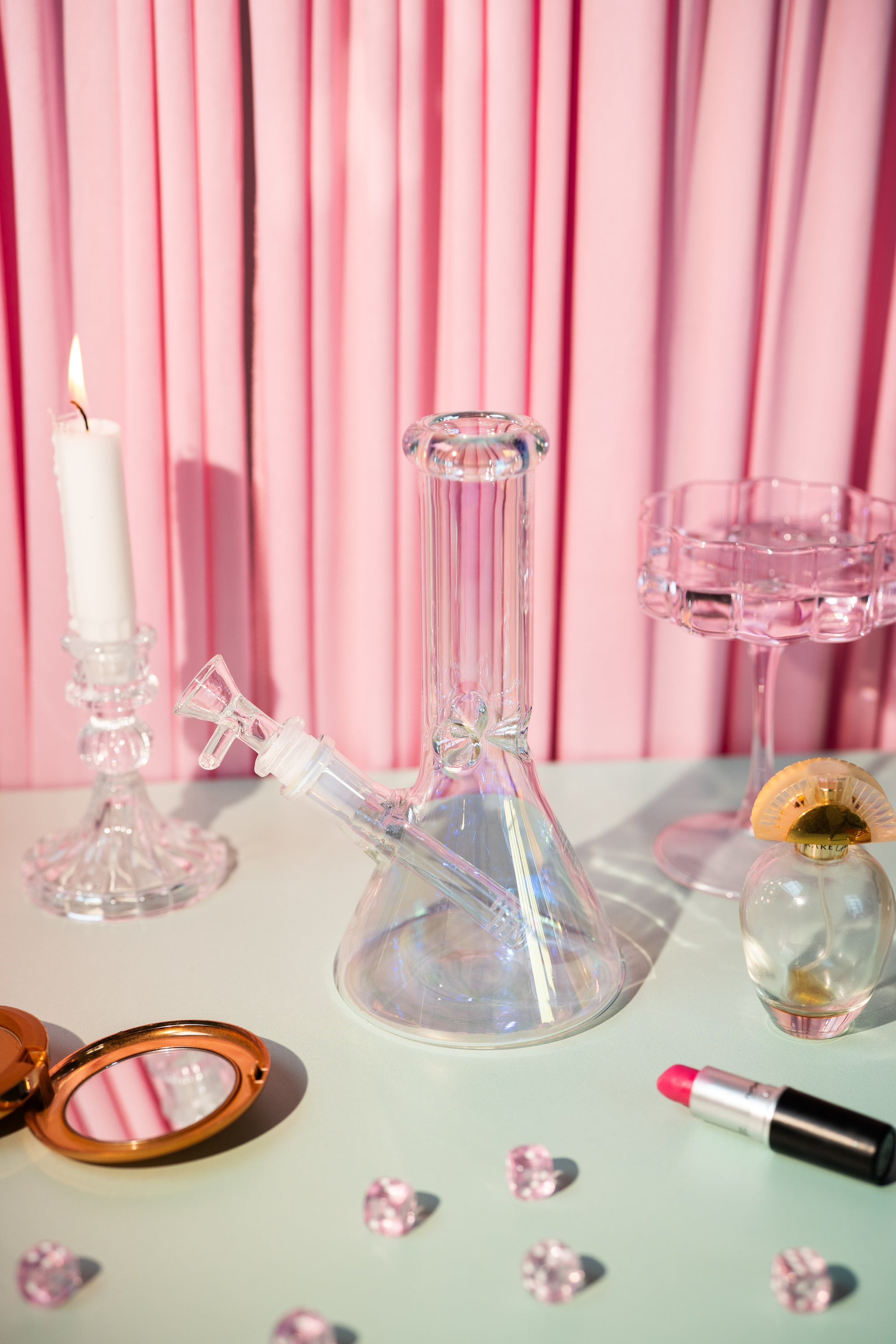 Baby Iridescent Beaker Bong