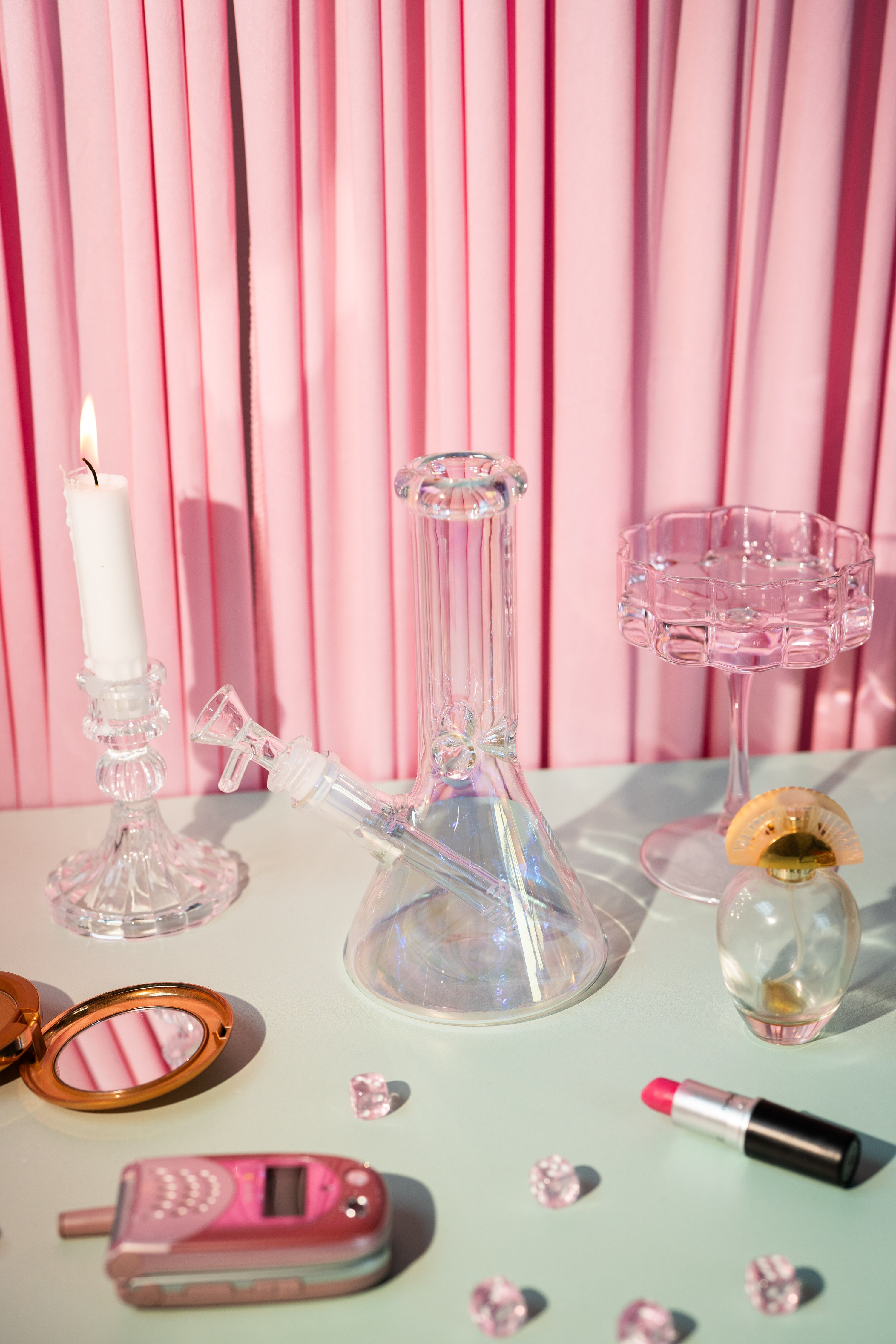 Baby Iridescent Beaker Bong