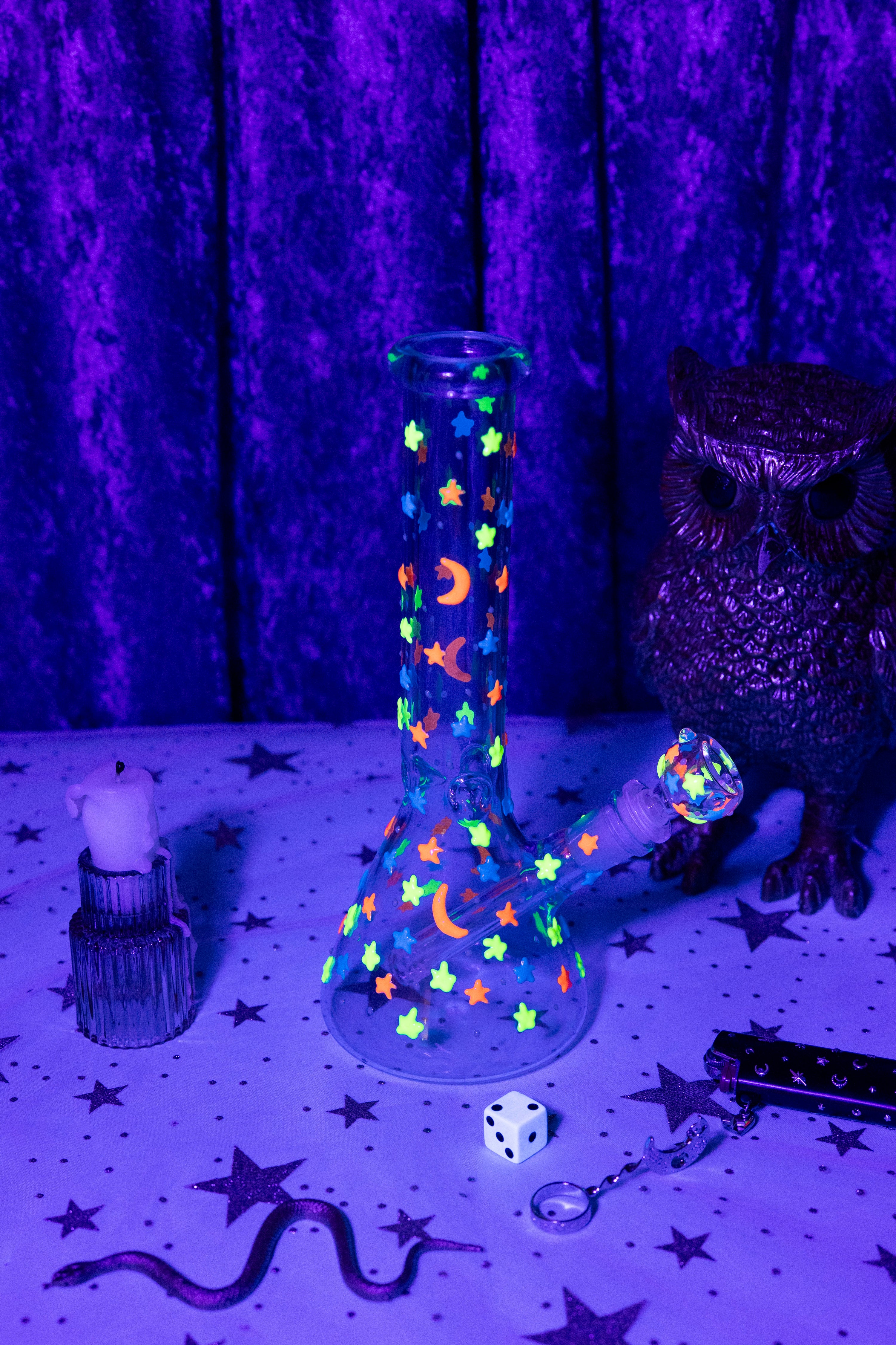 Glow in the Dark Night Sky Bong- Blue