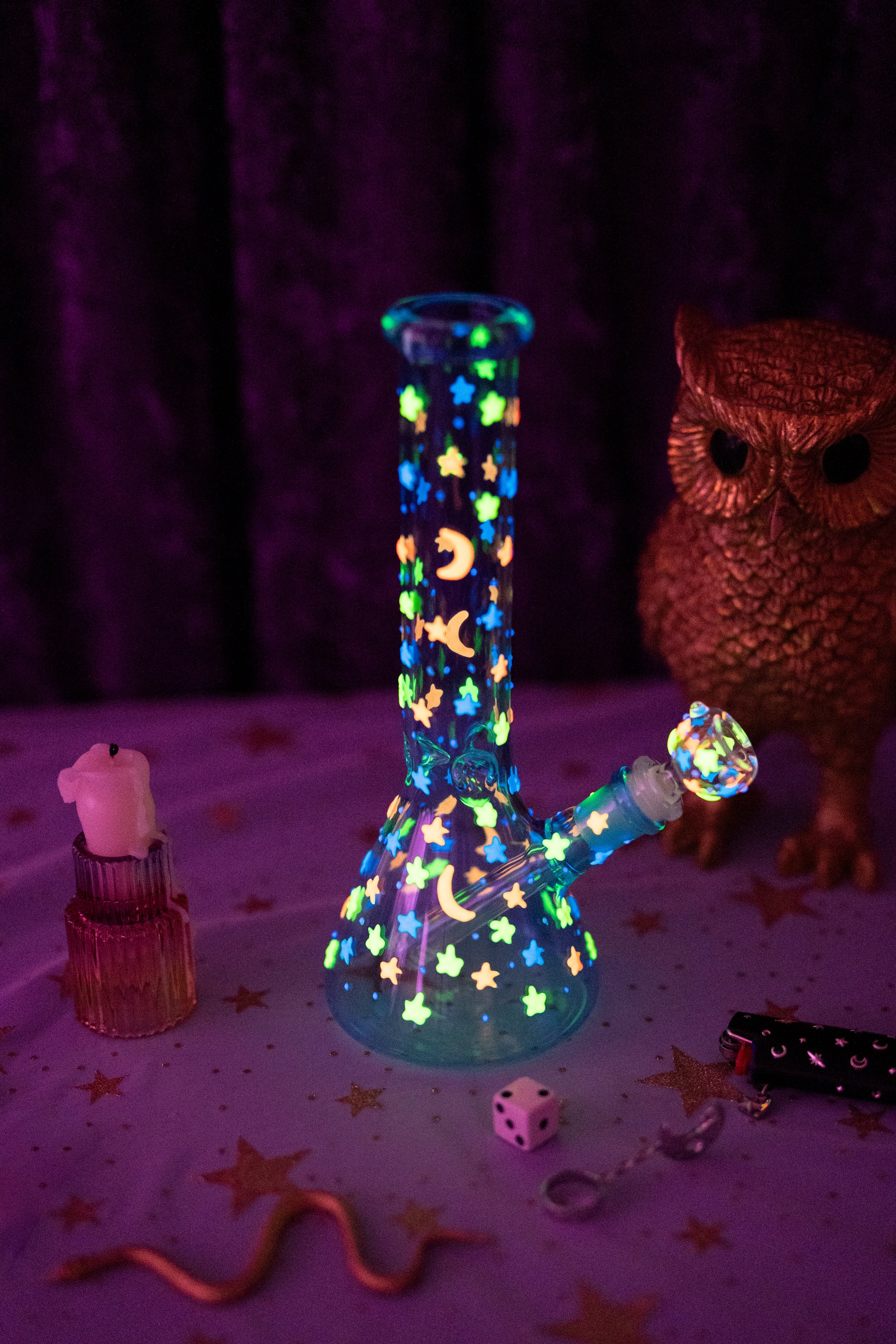 Glow in the Dark Night Sky Bong- Blue