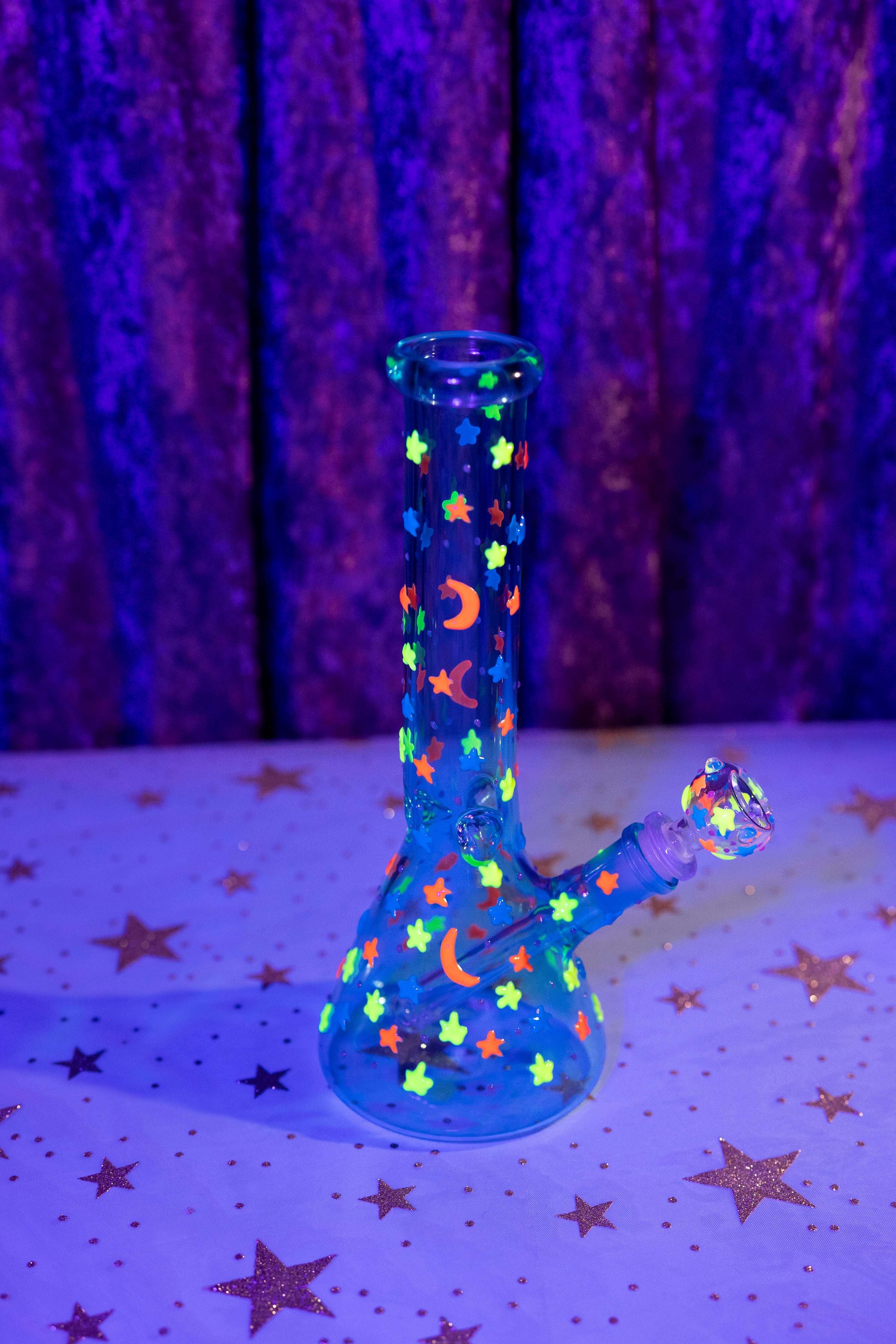 Glow in the Dark Night Sky Bong- Blue