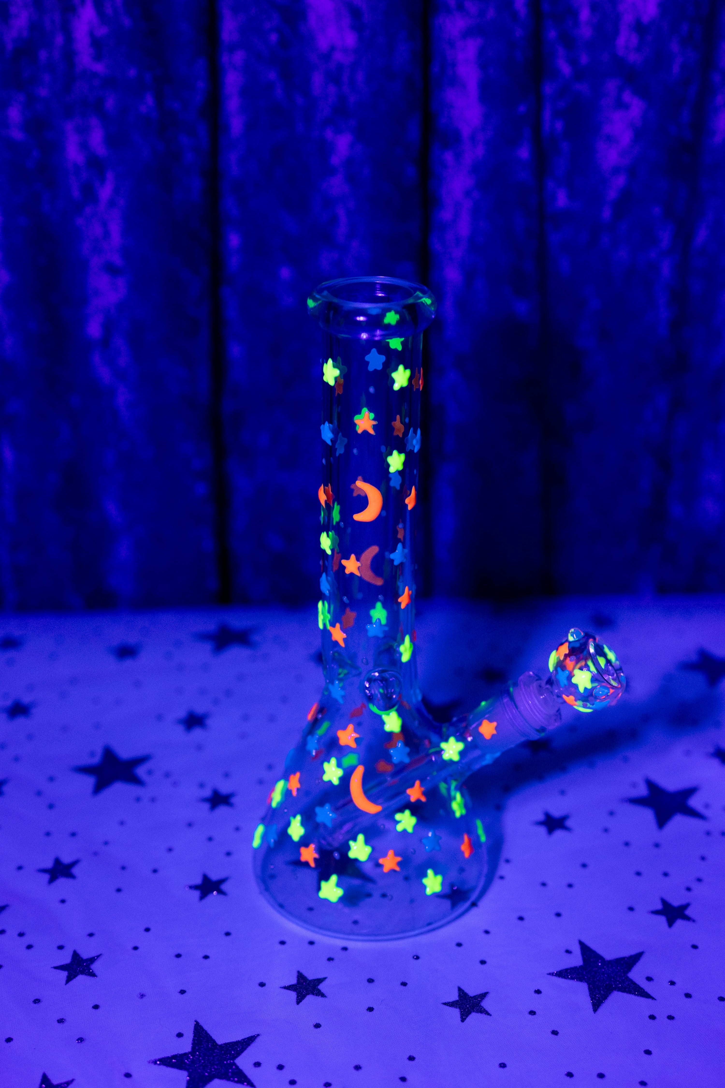 Glow in the Dark Night Sky Bong- Blue