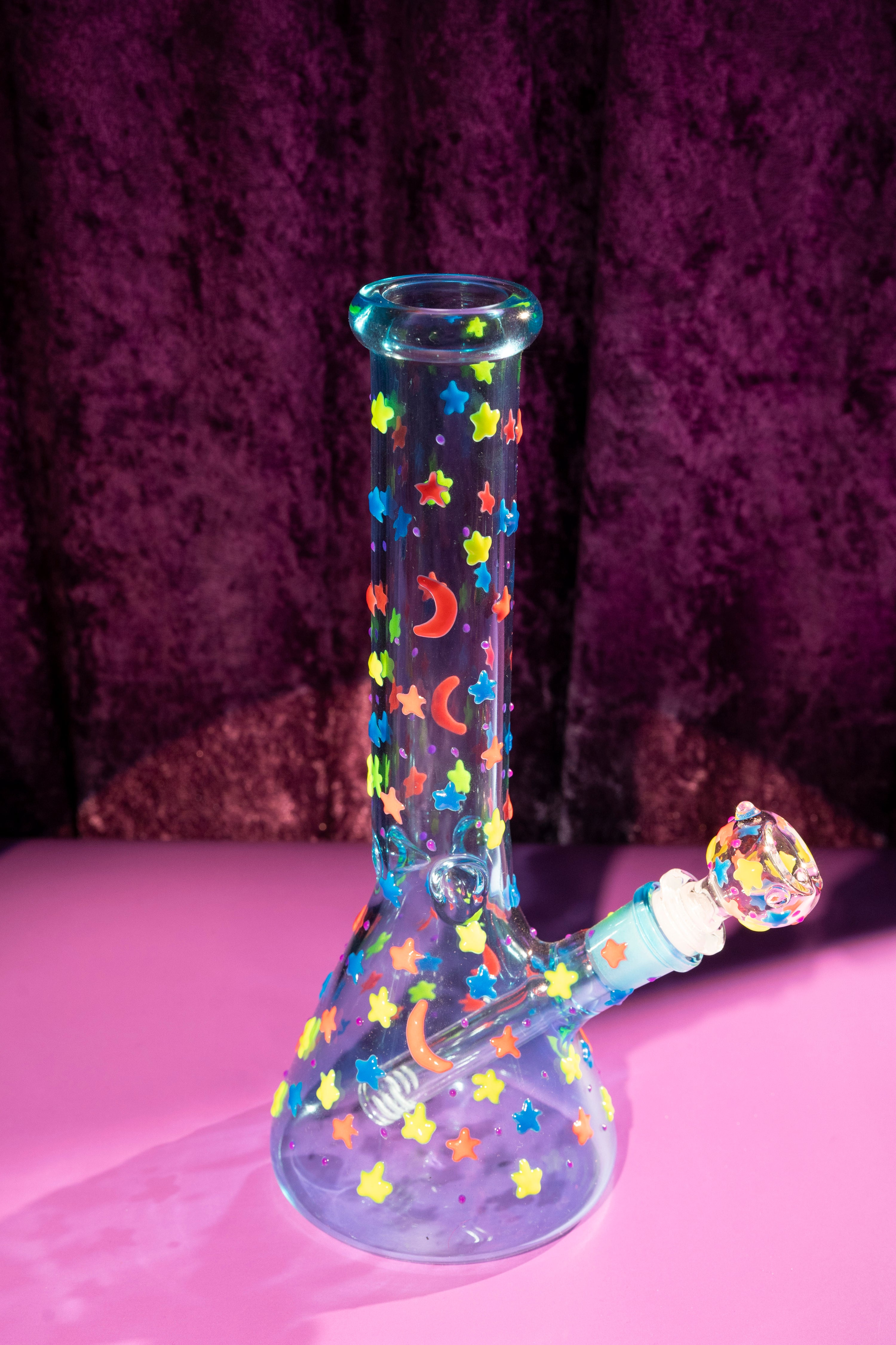 Glow in the Dark Night Sky Bong- Blue