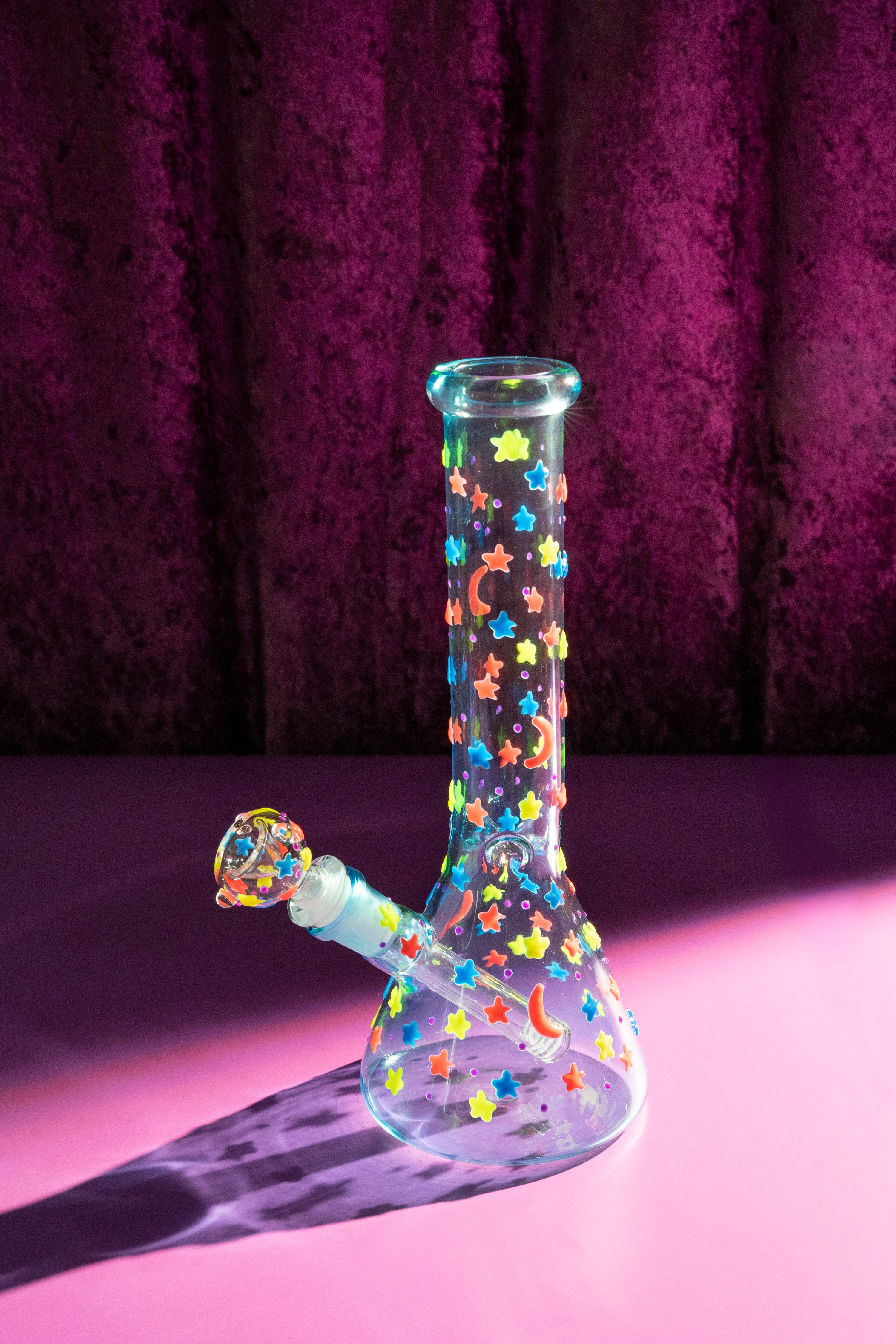 Glow in the Dark Night Sky Bong- Blue