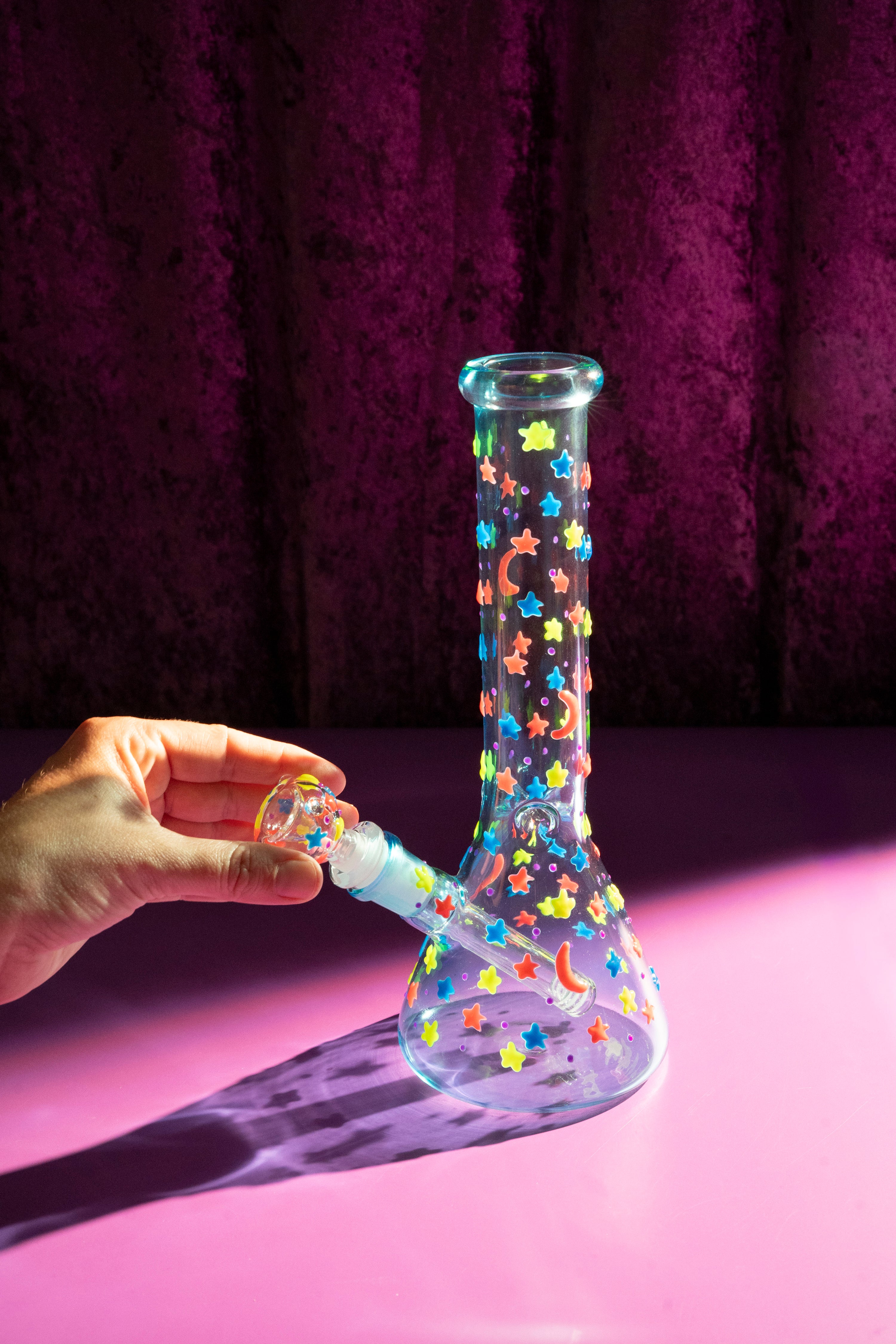 Glow in the Dark Night Sky Bong- Blue