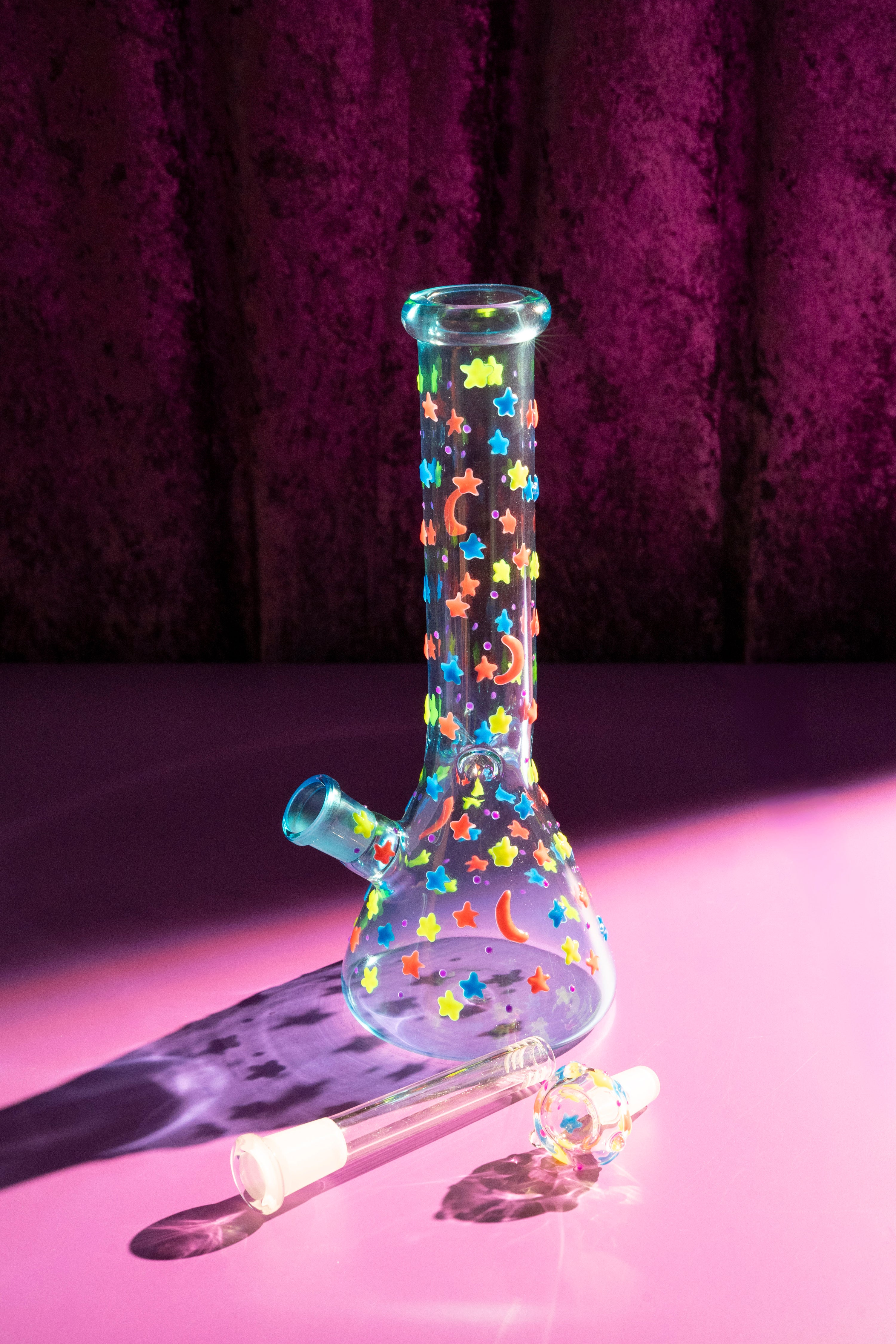 Glow in the Dark Night Sky Bong- Blue