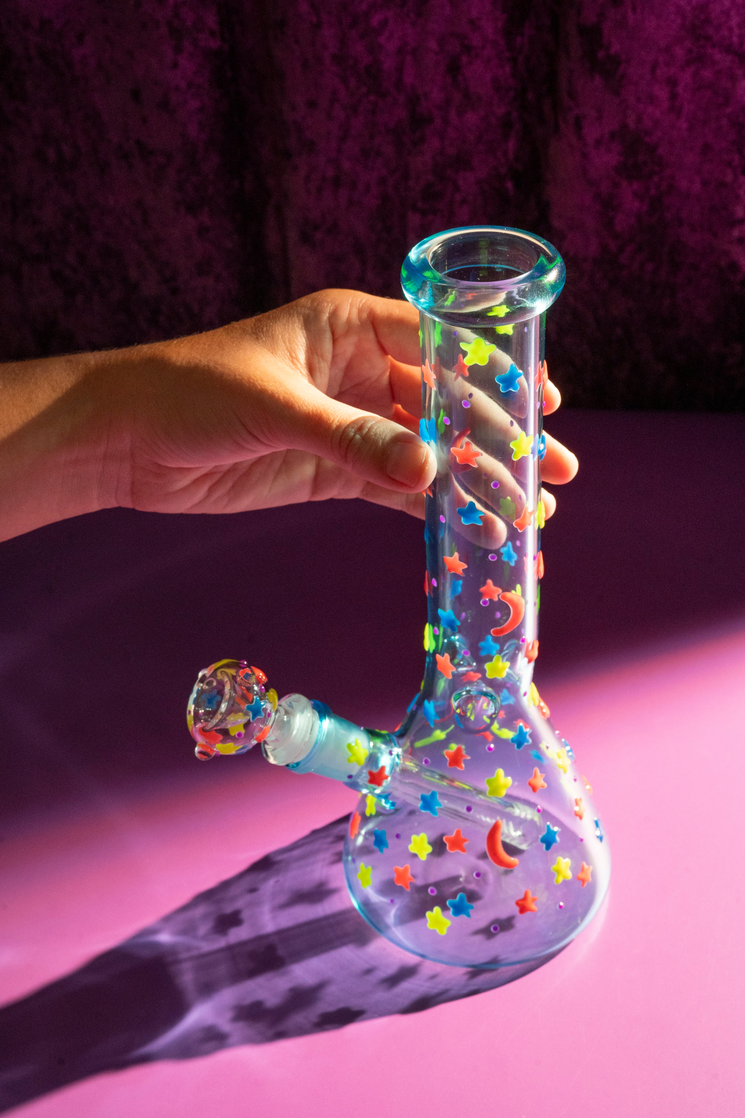Glow in the Dark Night Sky Bong- Blue