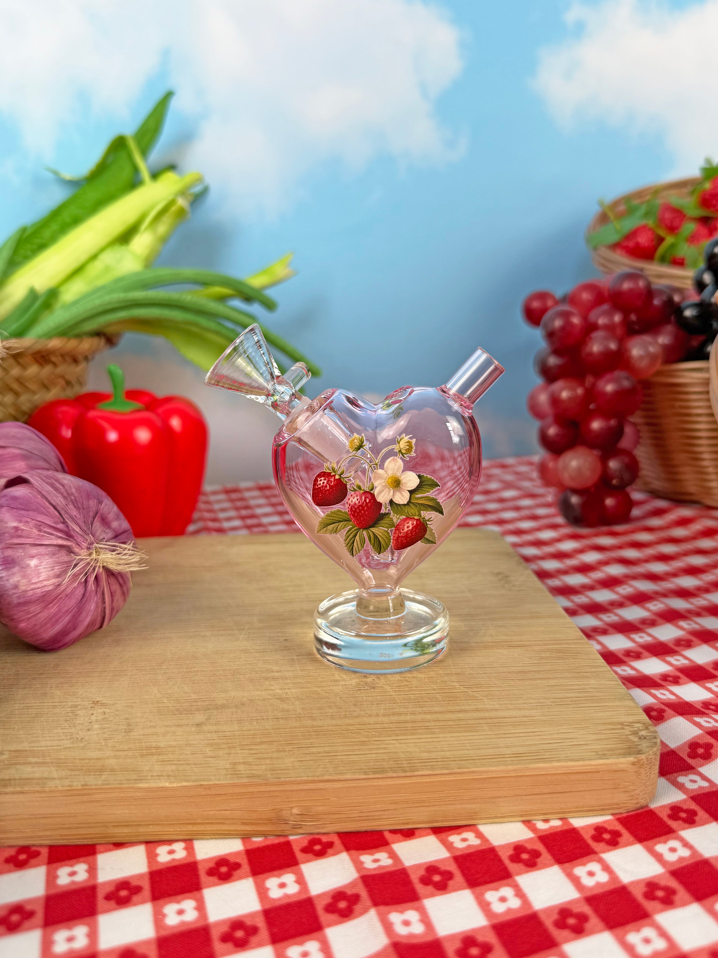 Convertible Heart Bubbler- Strawberry