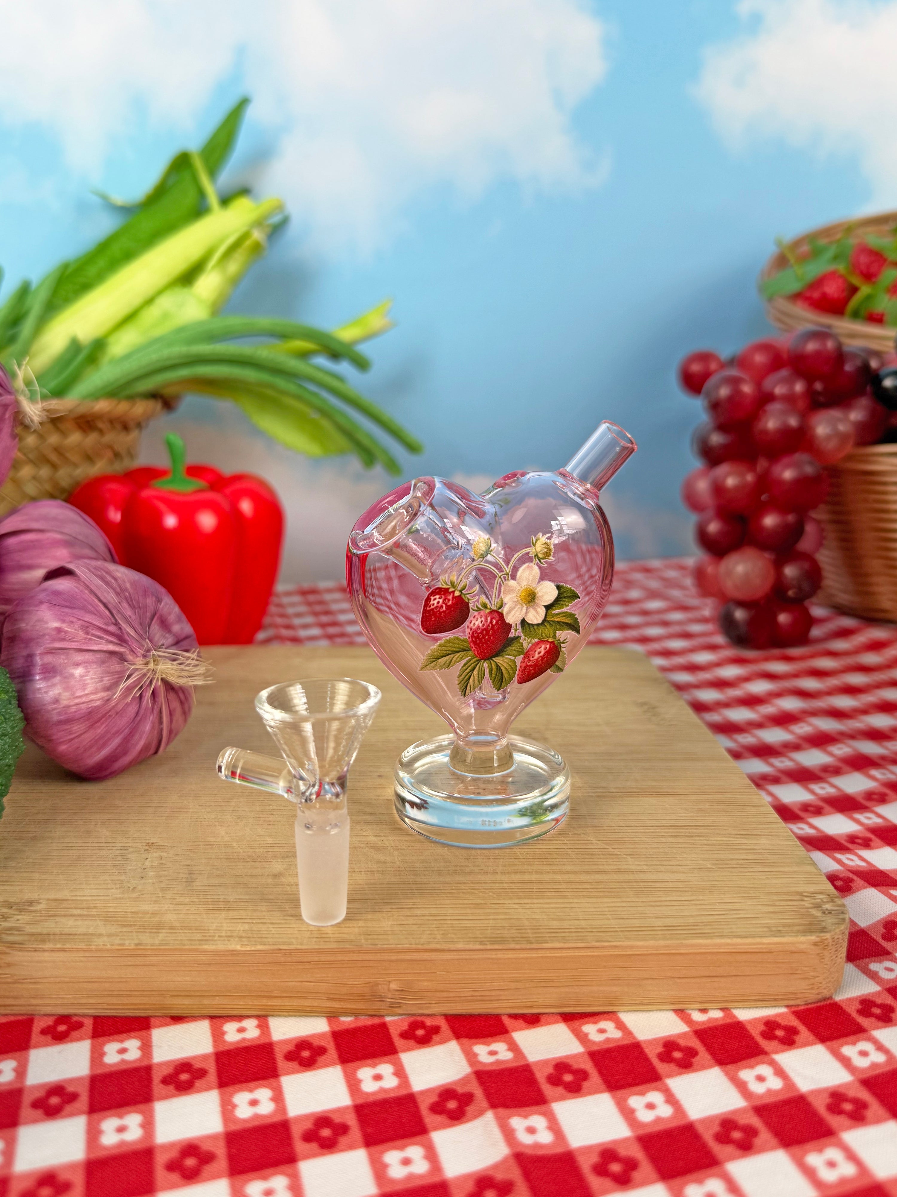 Convertible Heart Bubbler- Strawberry