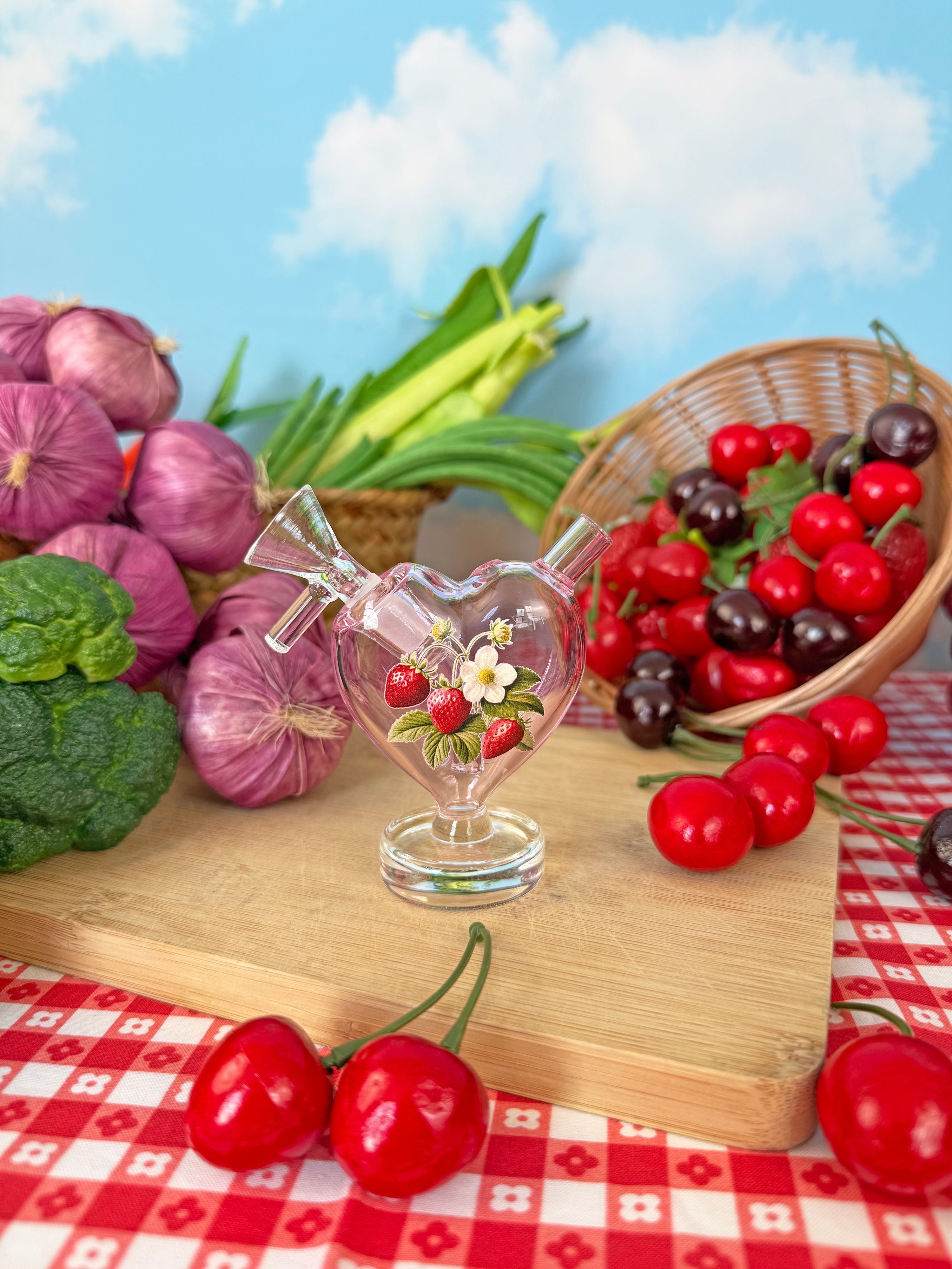 Convertible Heart Bubbler- Strawberry