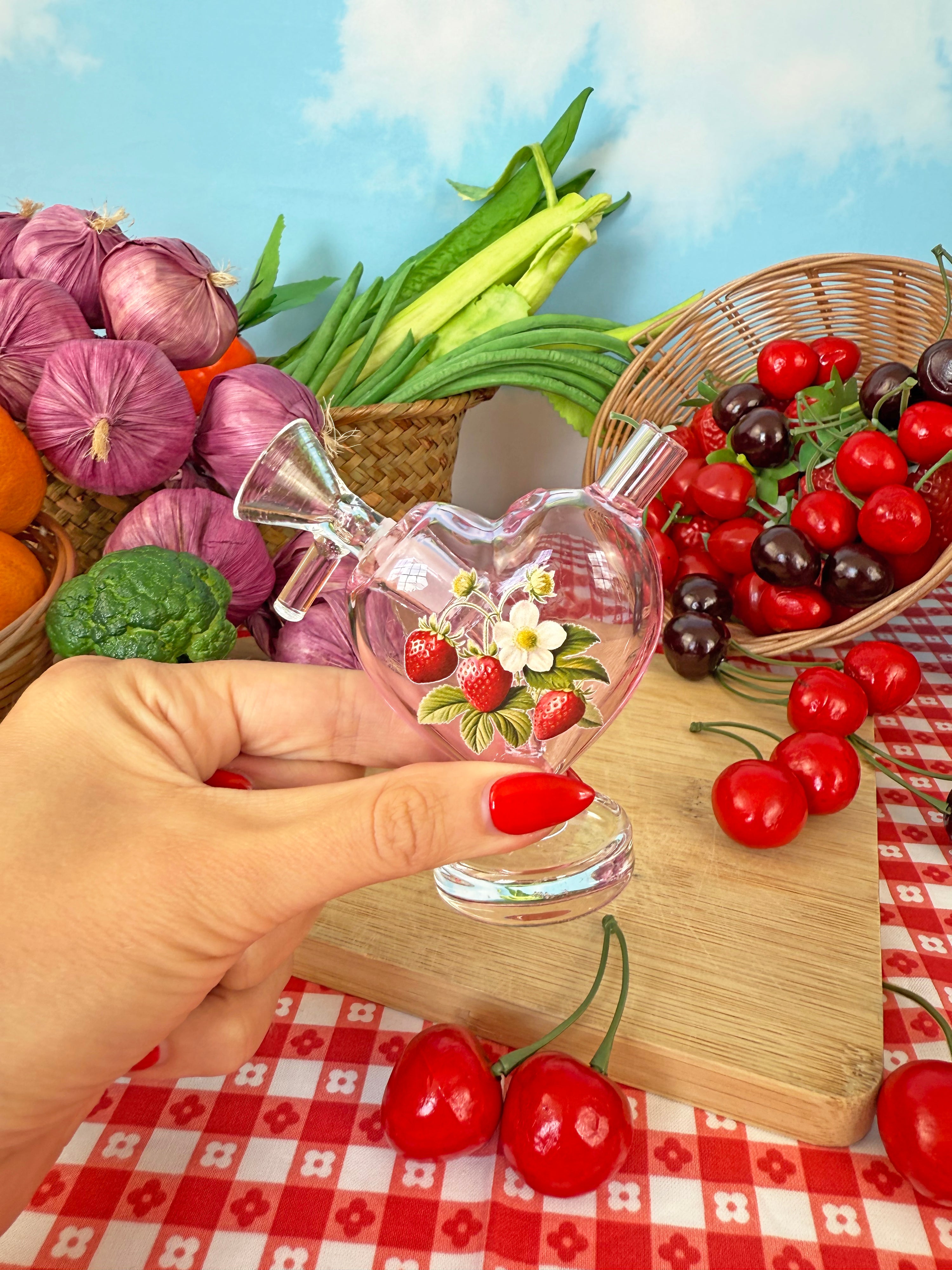 Convertible Heart Bubbler- Strawberry