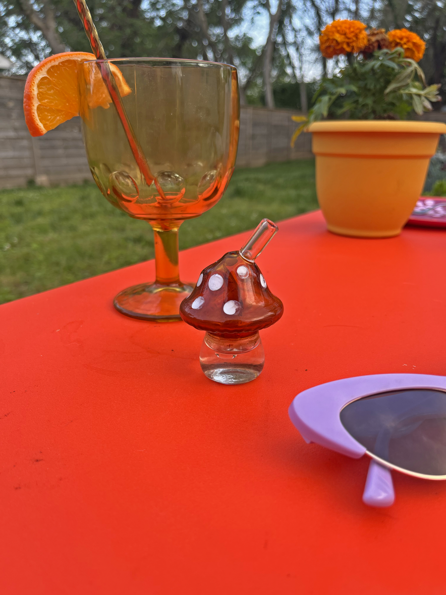 Mushroom Joint Bubbler- Amber