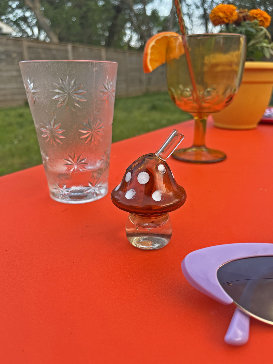 Mushroom Joint Bubbler- Amber