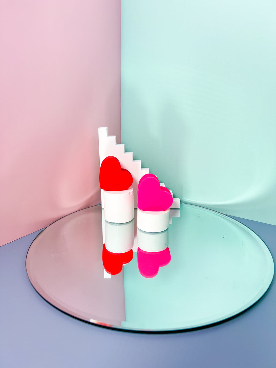 Heart silicone container- red