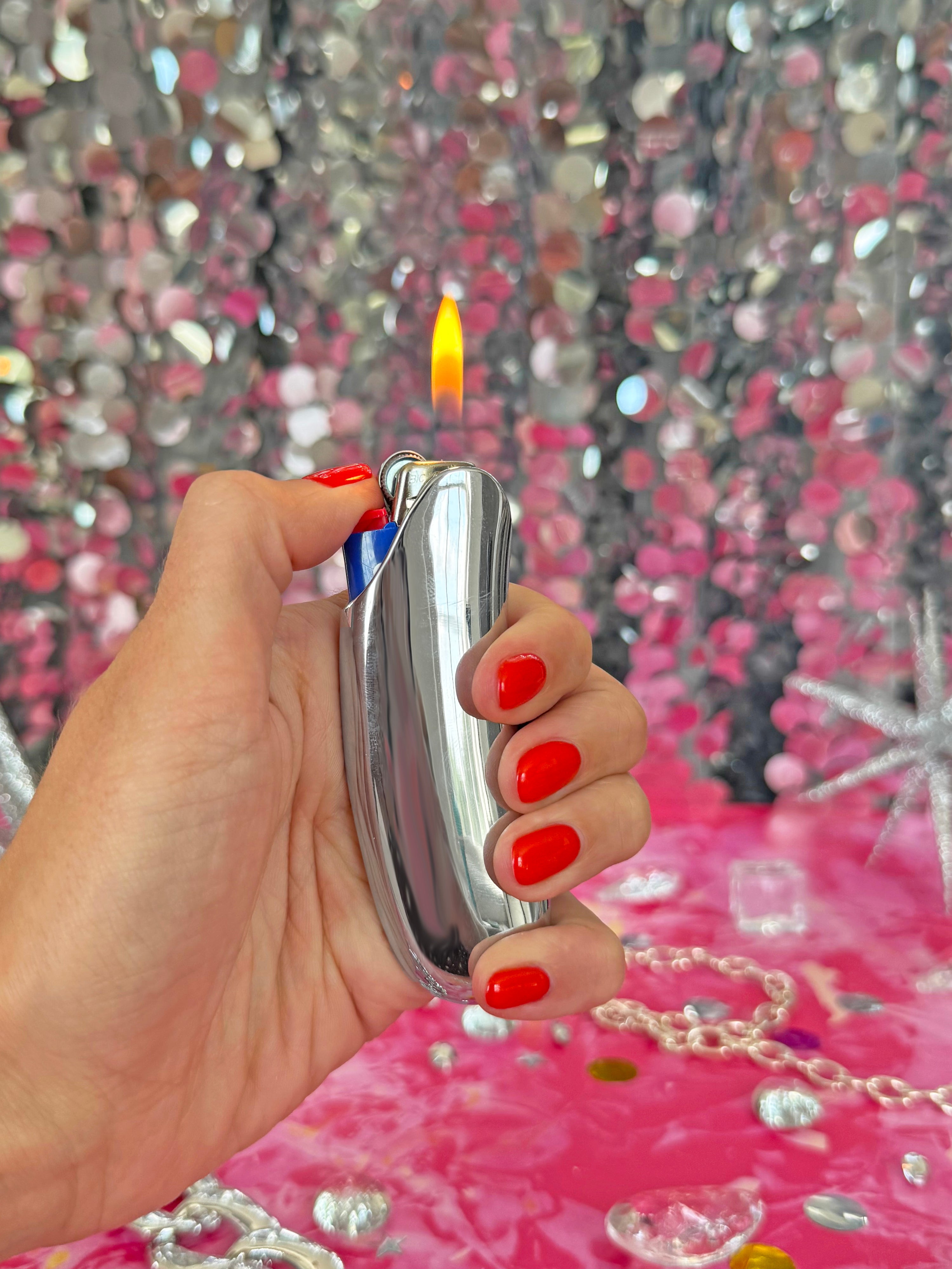 Bean Lighter Case- Silver