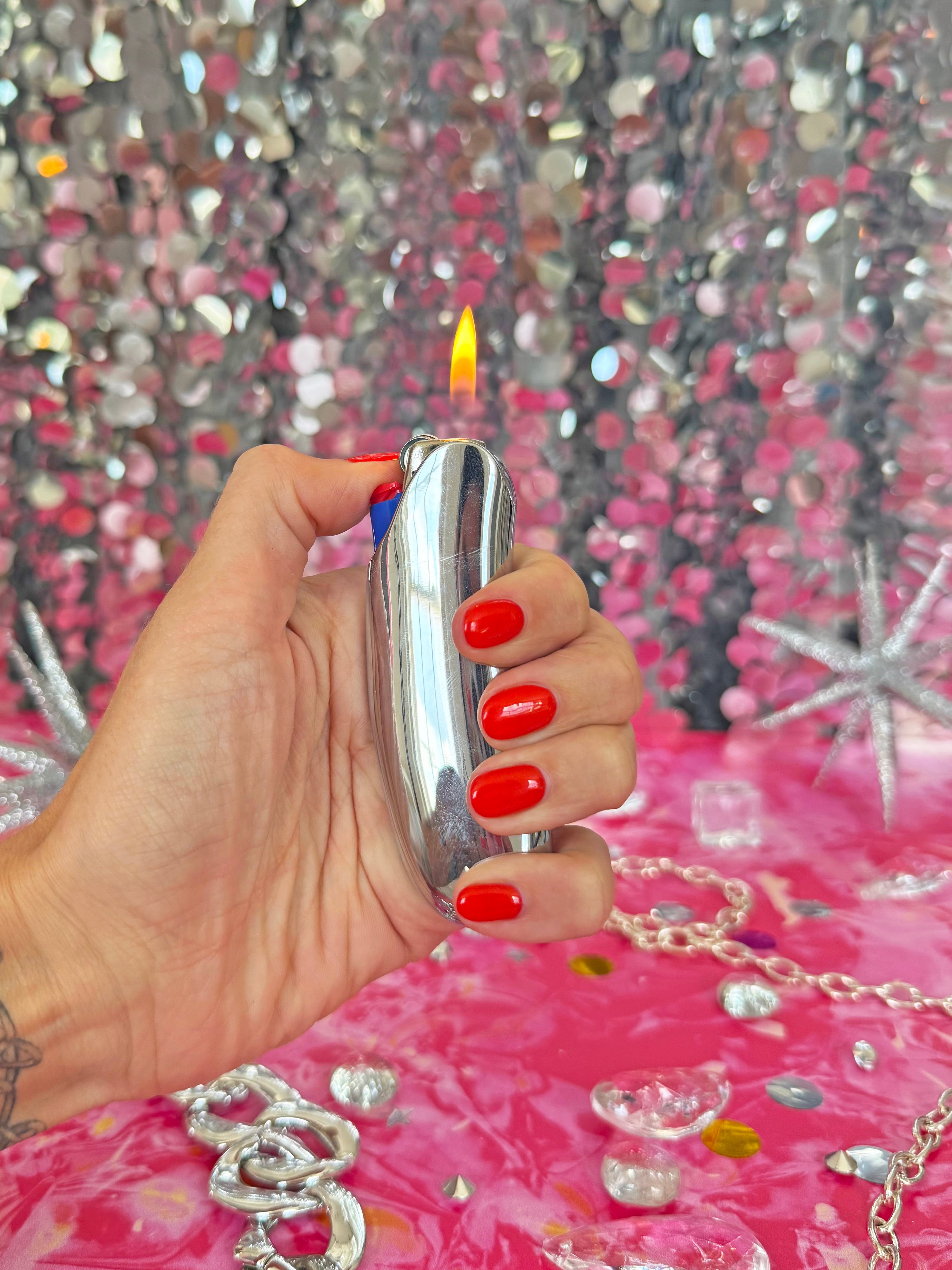 Bean Lighter Case- Silver