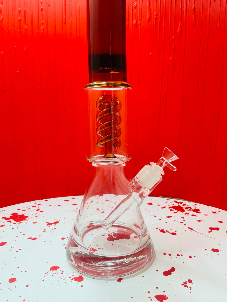 Twirly Girl Beaker Bong- Amber