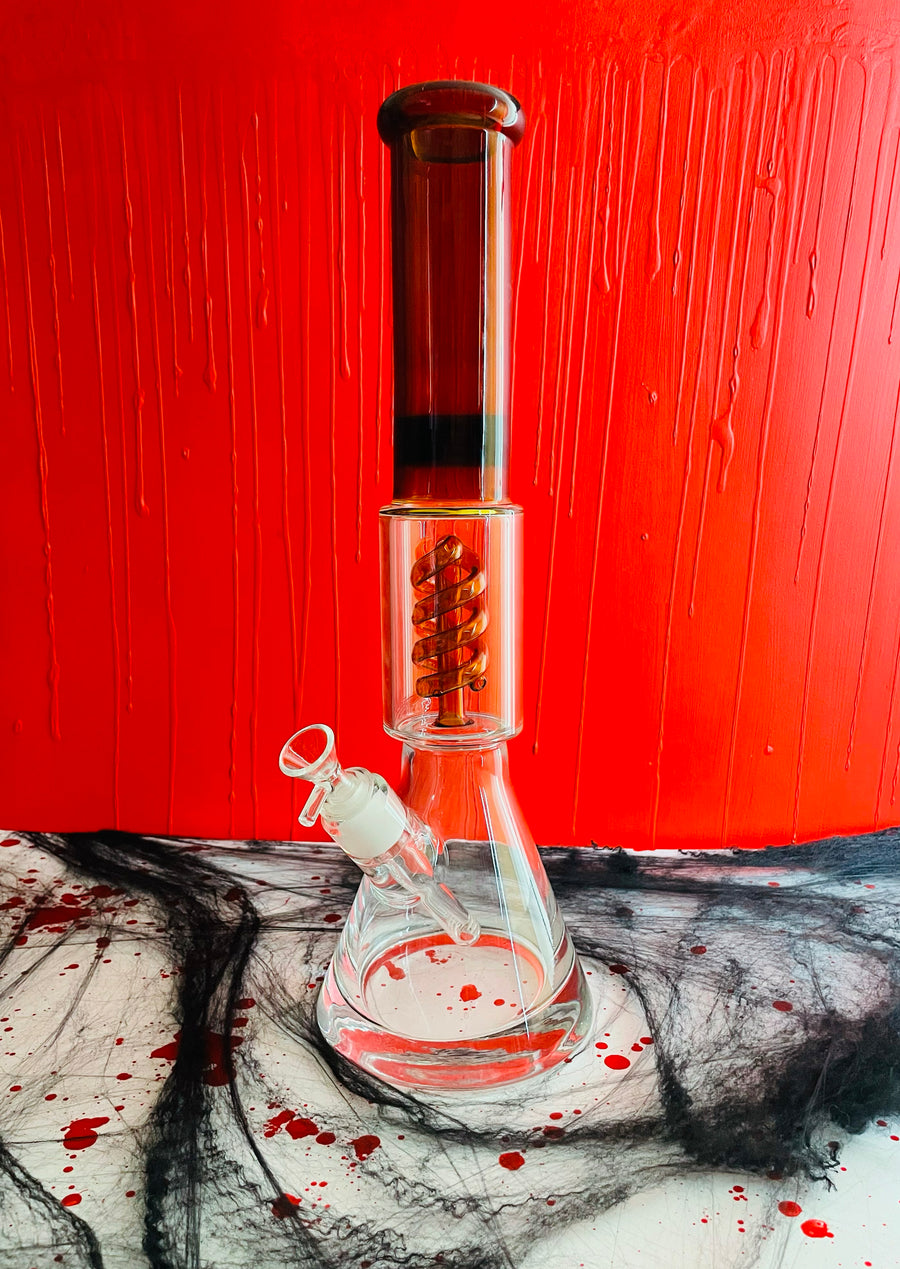 Twirly Girl Beaker Bong- Amber