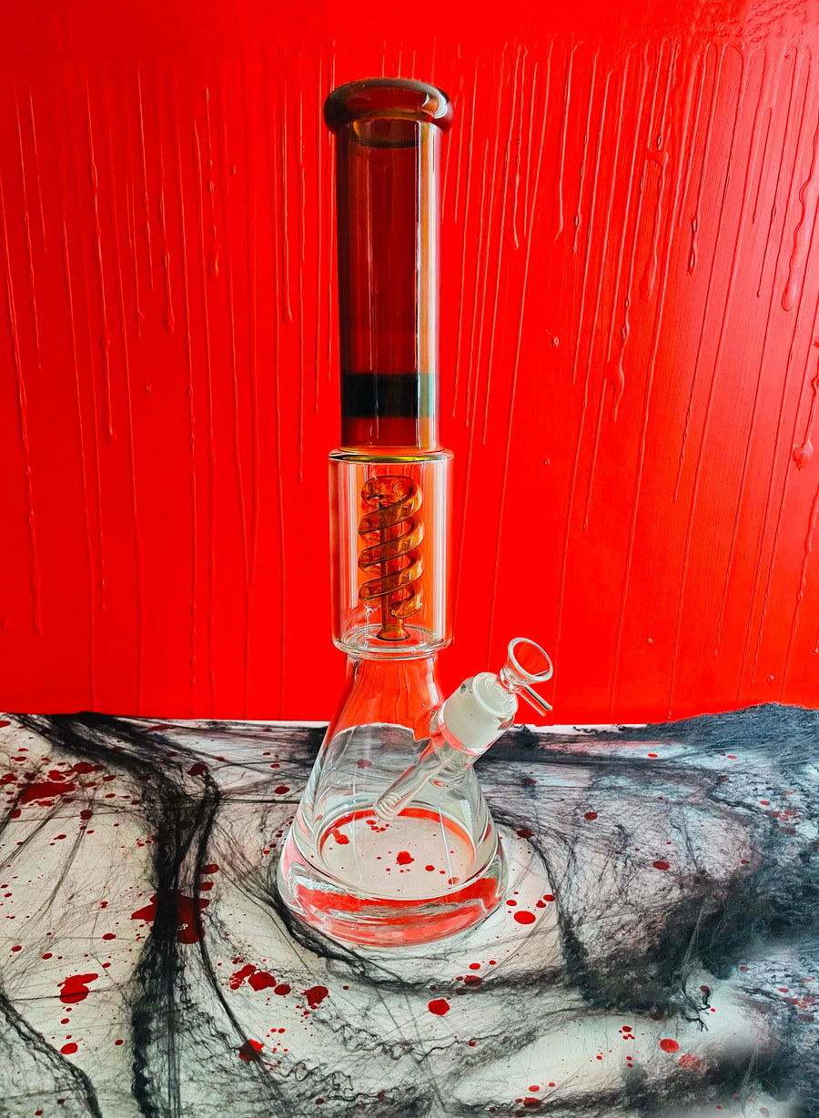 Twirly Girl Beaker Bong- Amber