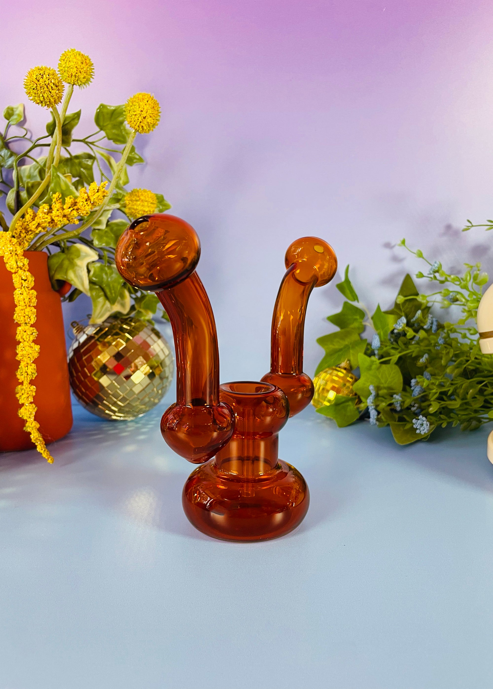 Buddy System Double Bubbler - Amber