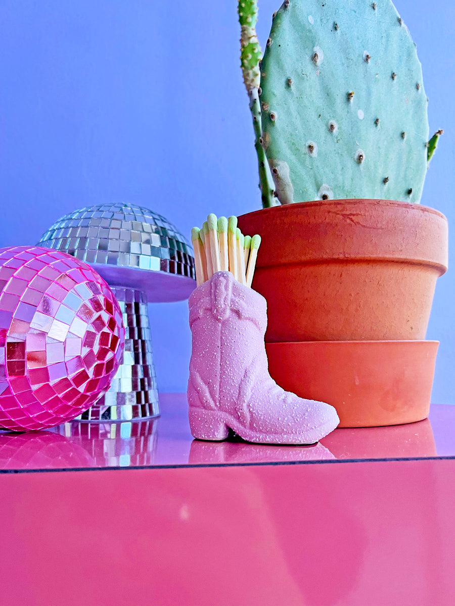 Cowboy Boot Match Holder + Striker- Pink