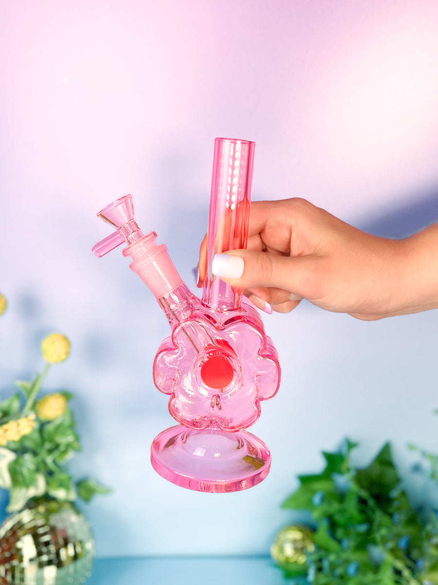 8 Tinted Pink Water Pipe Smoking Bong - Pink Bong -SmokeDay