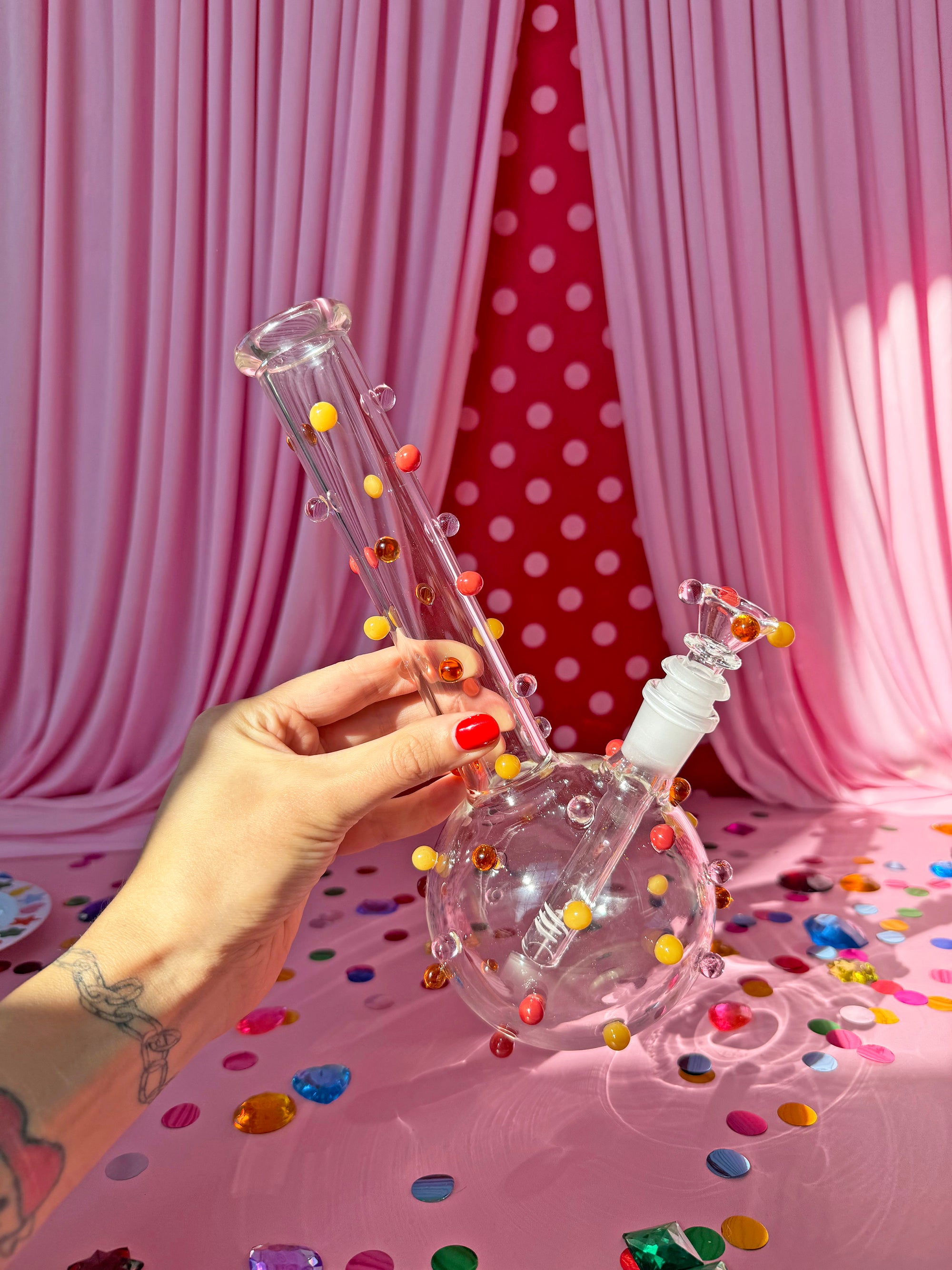Circus Dots Bong- Transparent