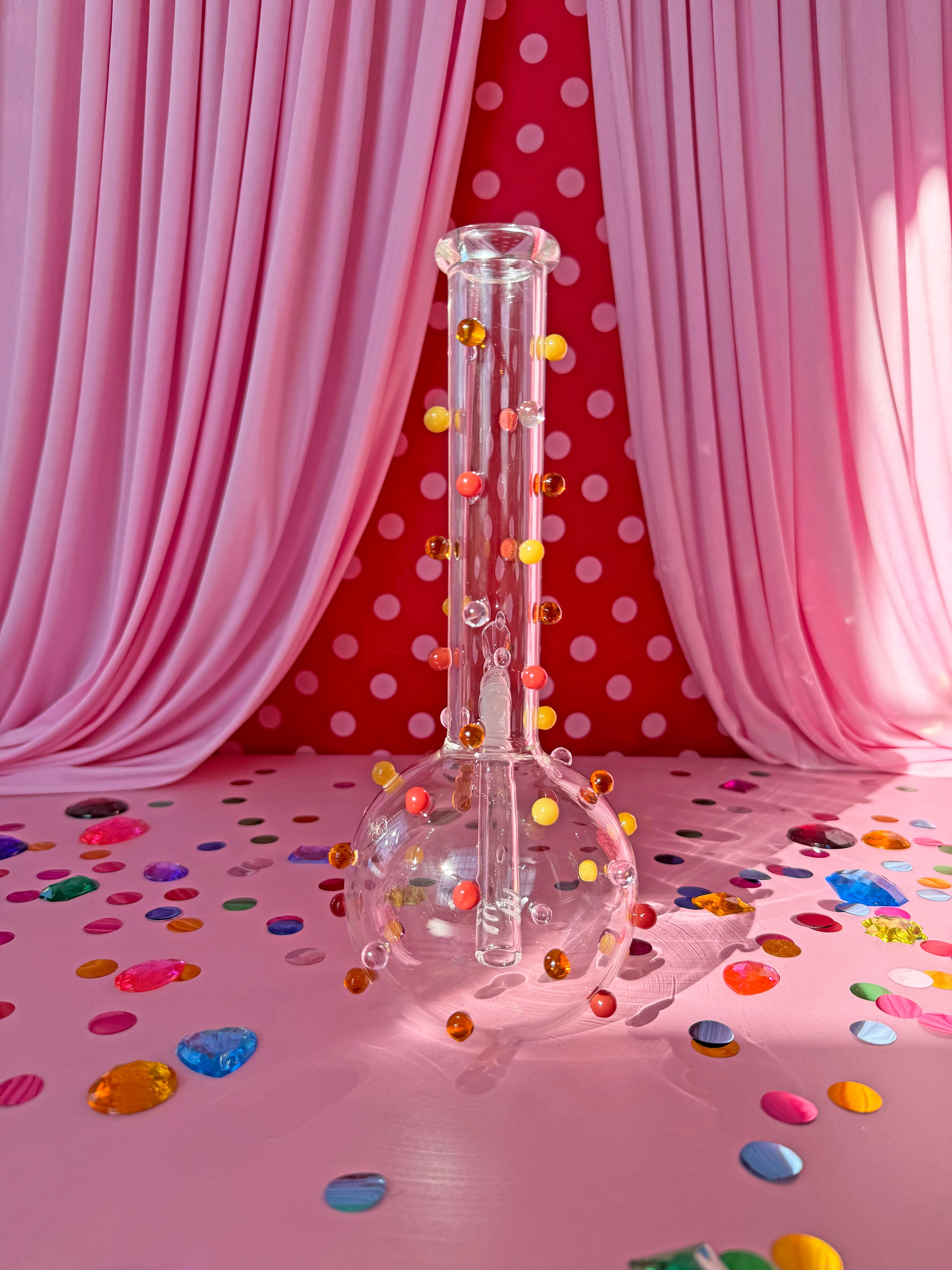 Circus Dots Bong- Transparent