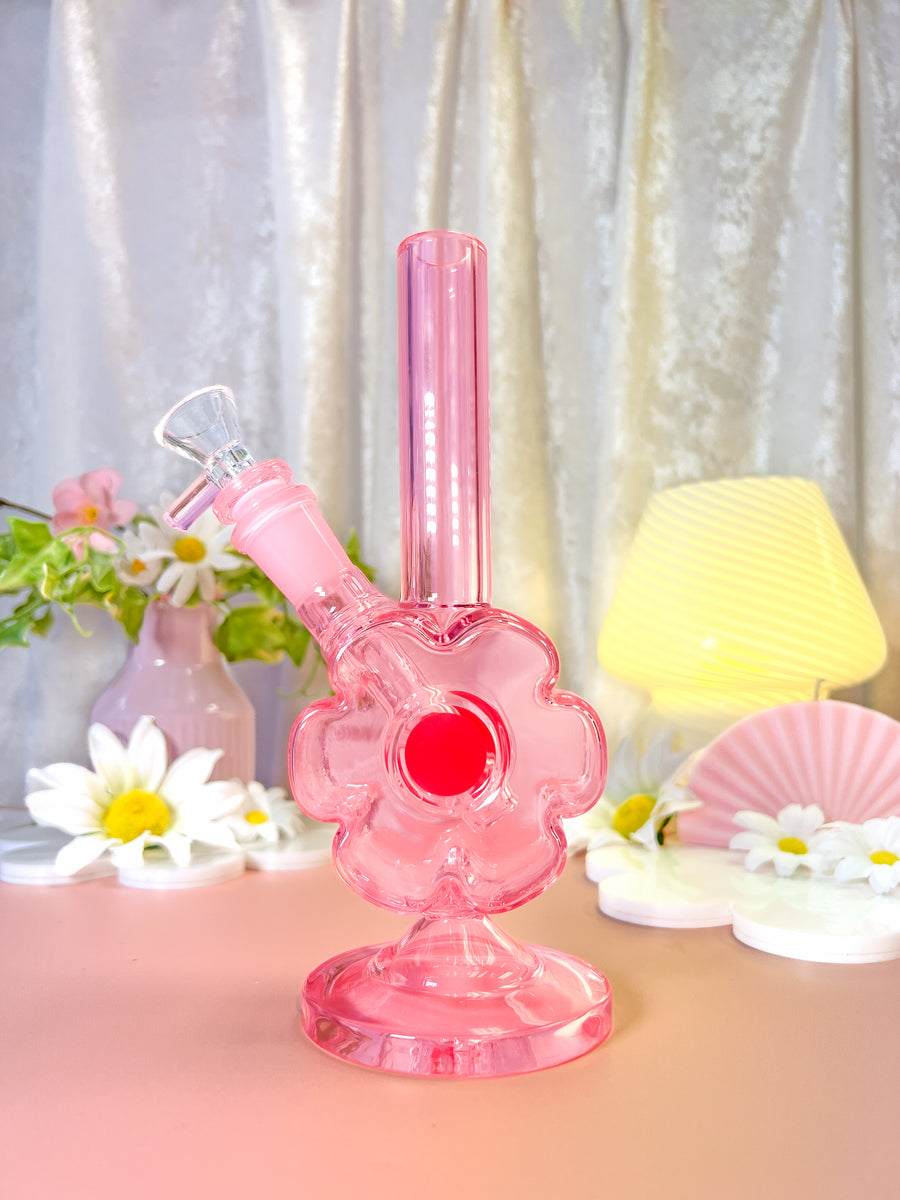 8 Tinted Pink Water Pipe Smoking Bong - Pink Bong -SmokeDay