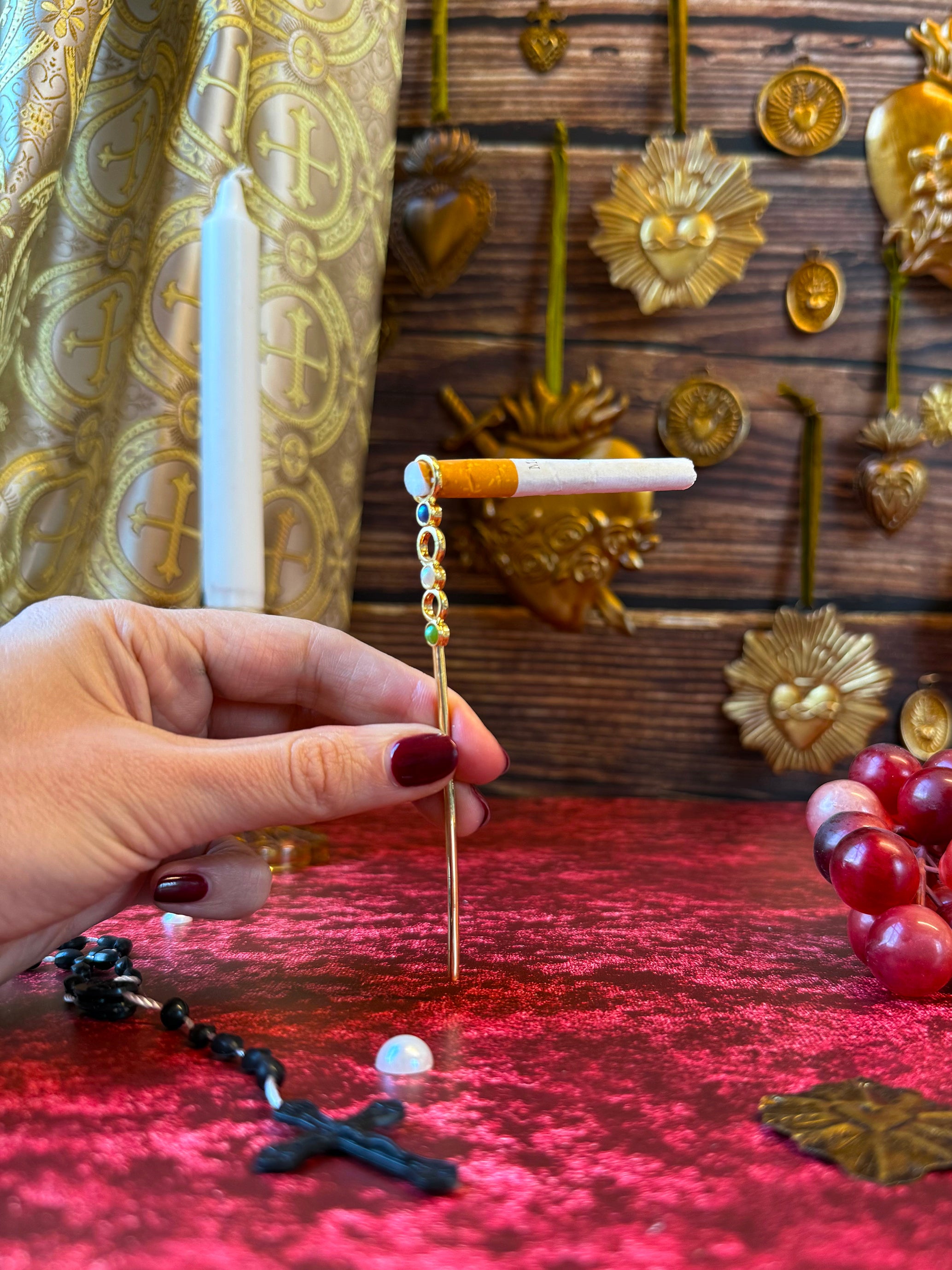 designer cigarette holder Art Deco Gold Case, Hand-painted Enamel, Personalized Option Antique Sterling Monogram Hammered Cigarette