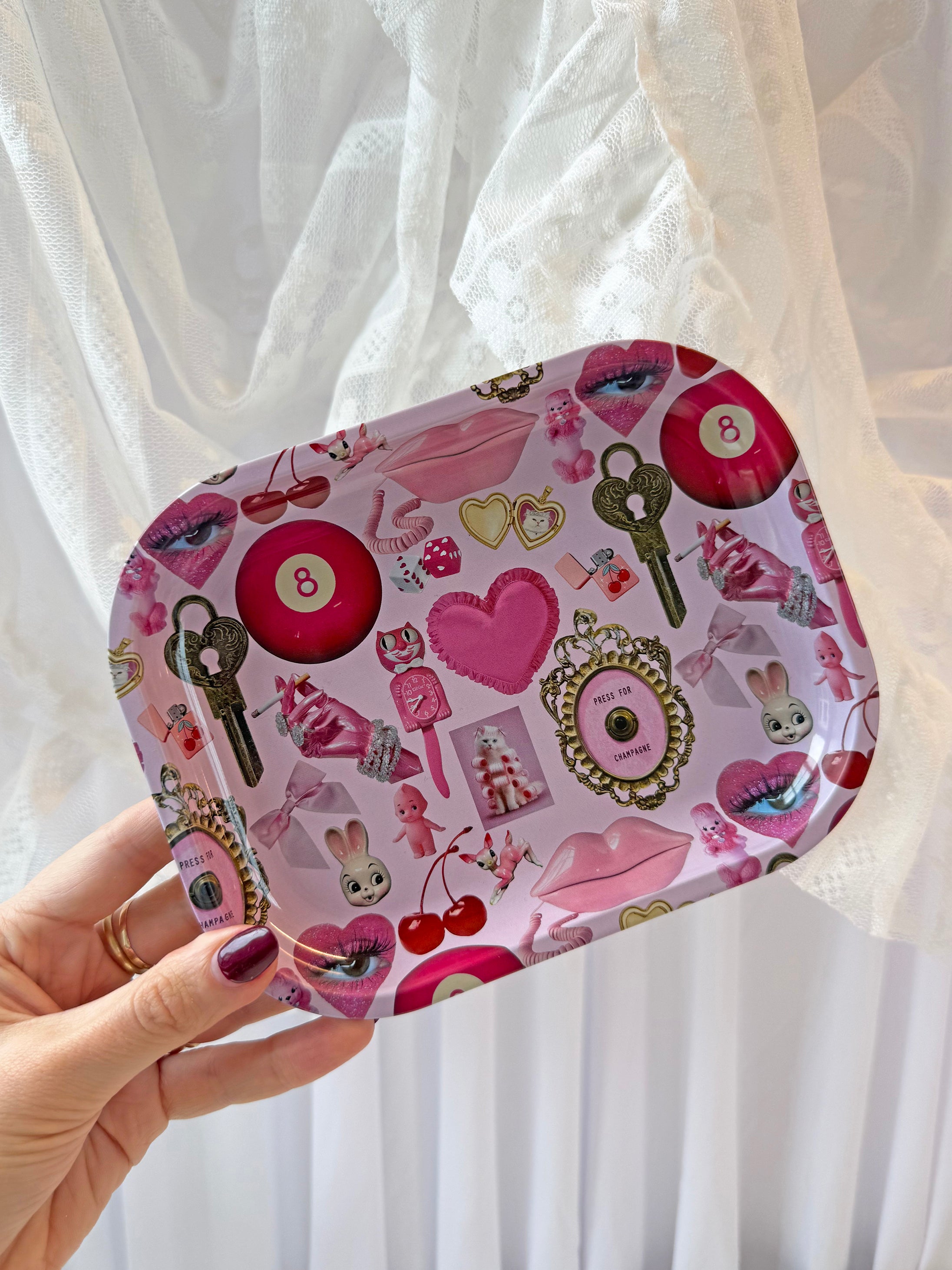 Pink Things Rolling Tray