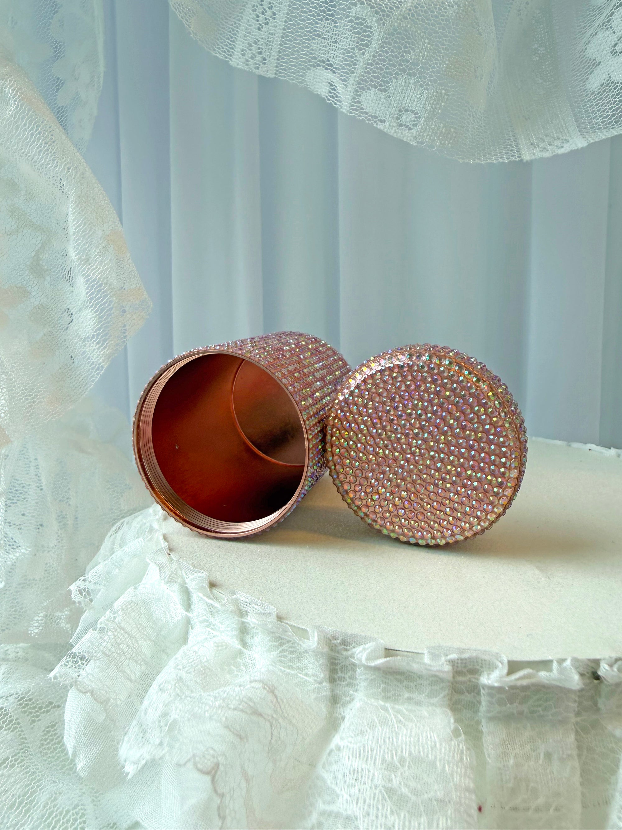 Pink Rhinestone Stash Jar