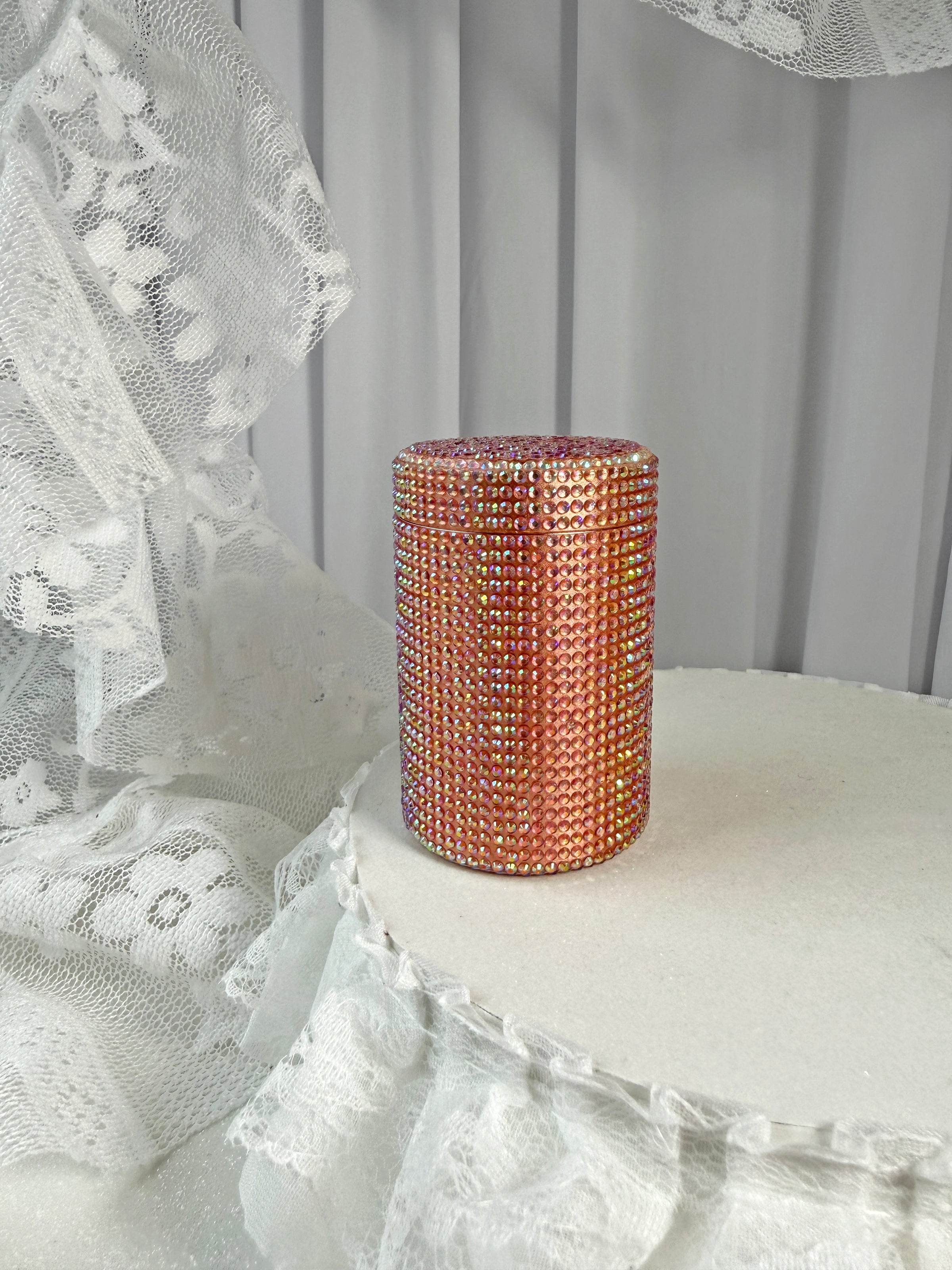 Pink Rhinestone Stash Jar