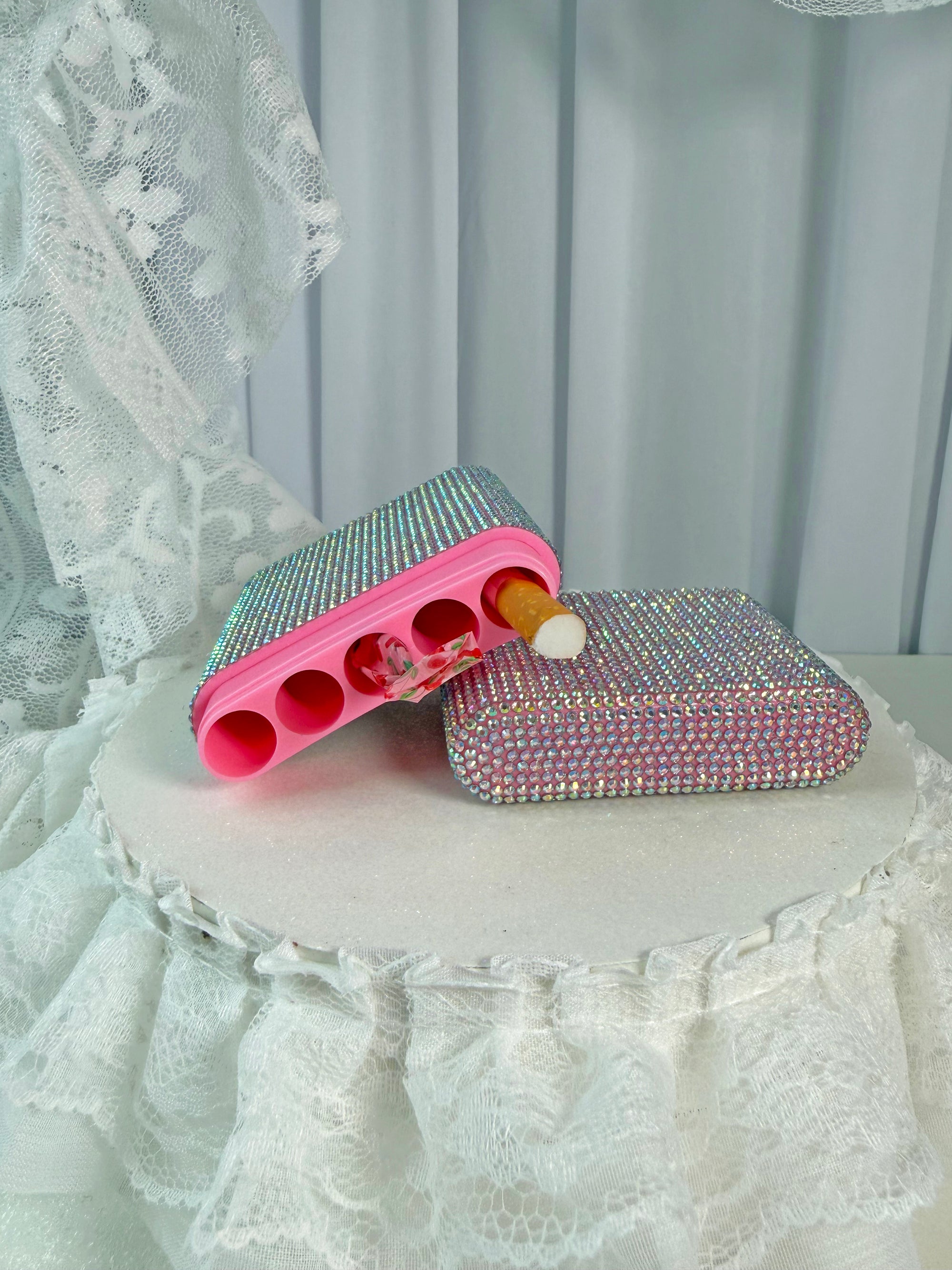 Pink Rhinestone J Case