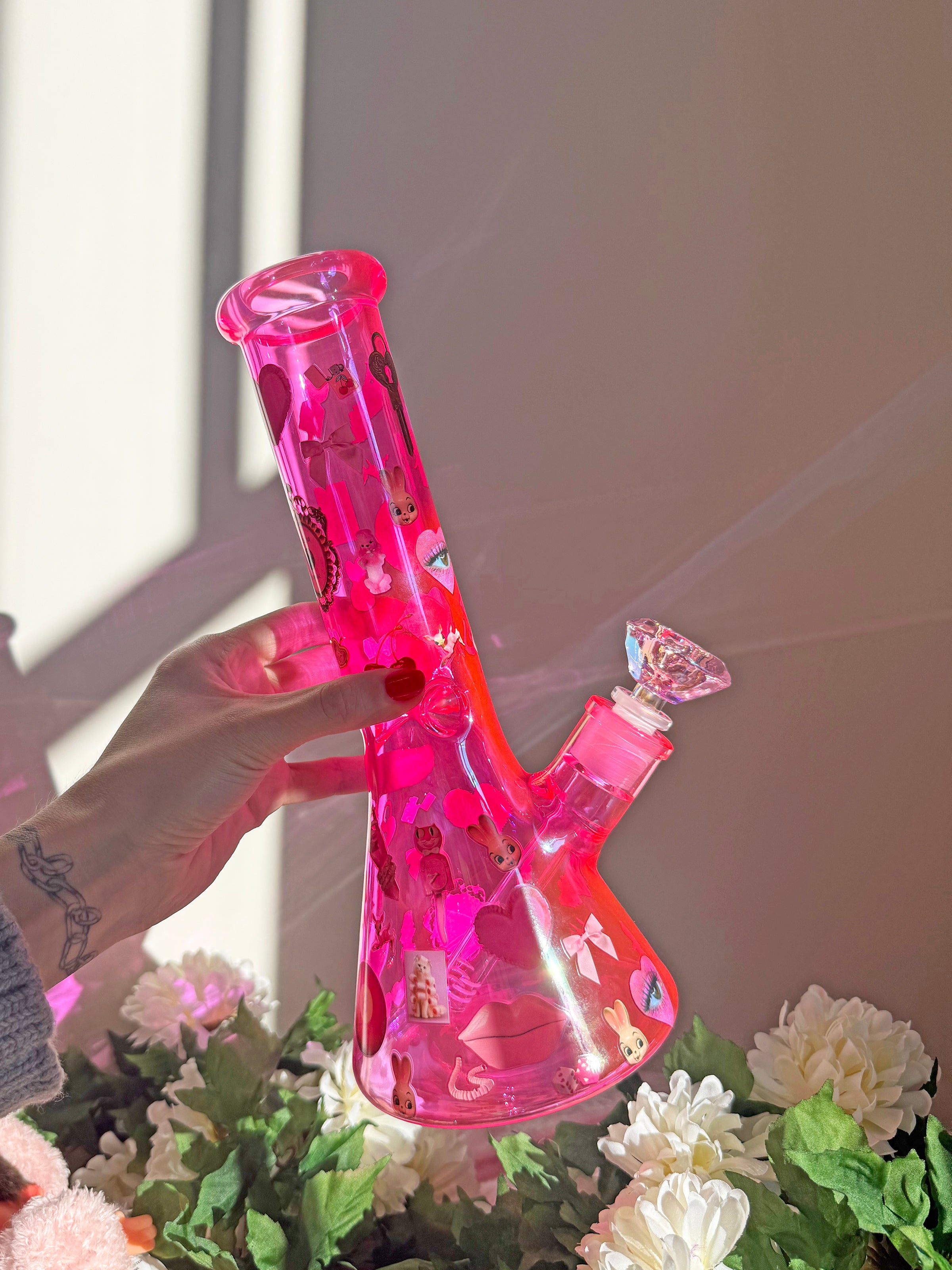Pink Things Beaker Bong
