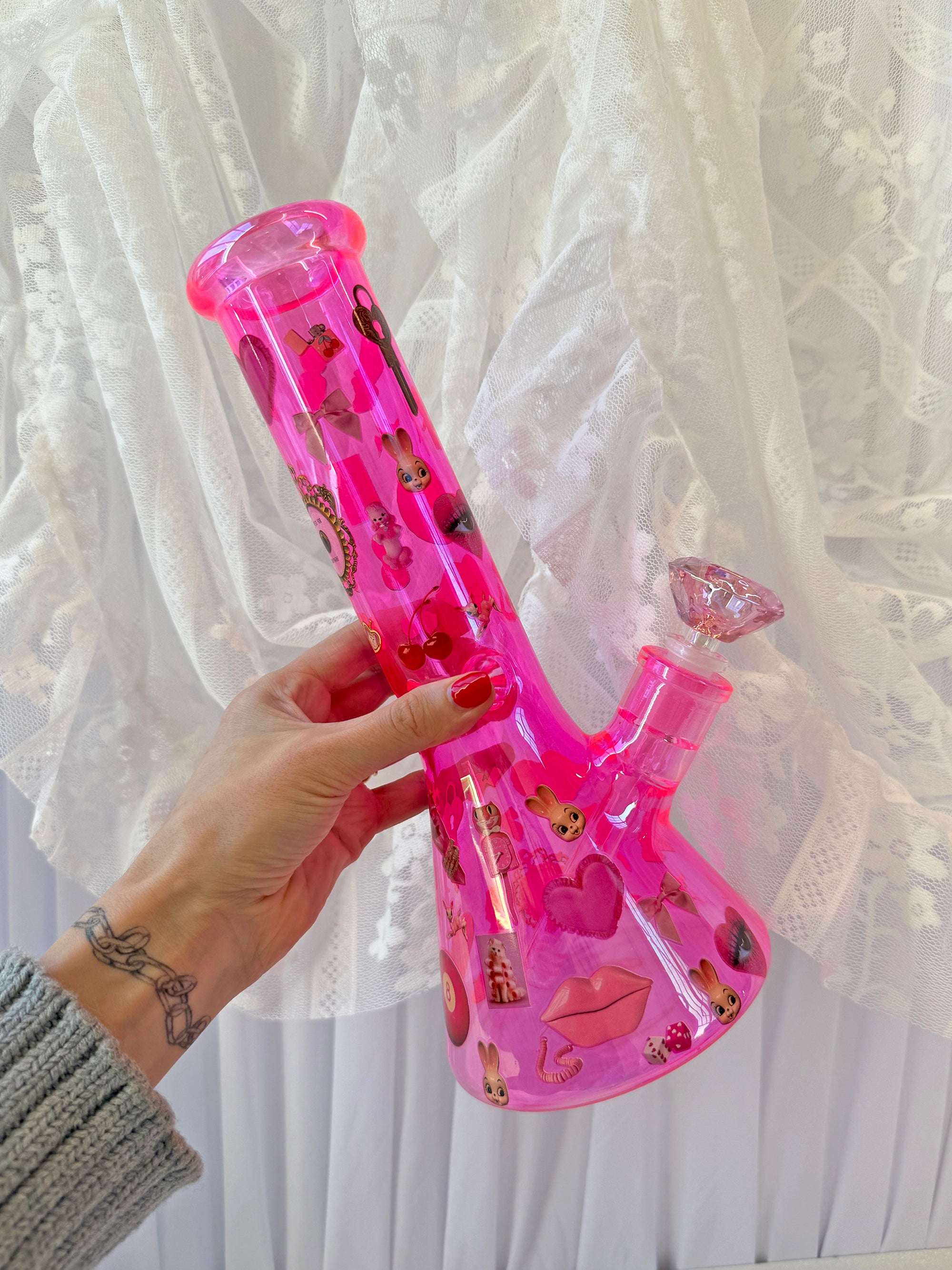 Pink Things Beaker Bong