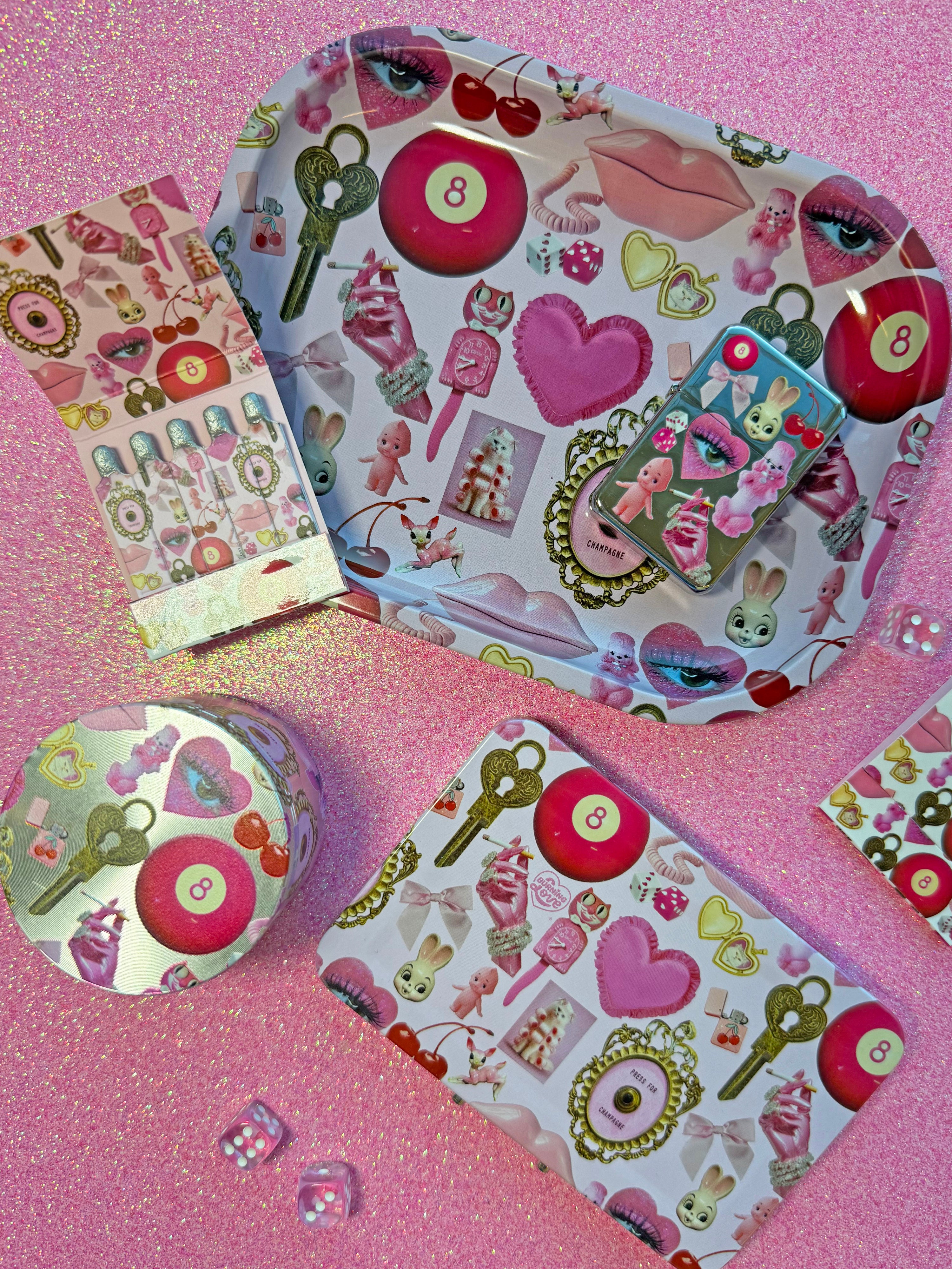 Pink Things Rolling Tray