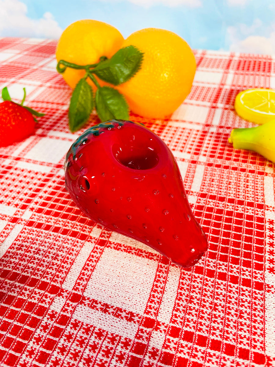 Glass Fruit Pipe in Jumbo Strawberry