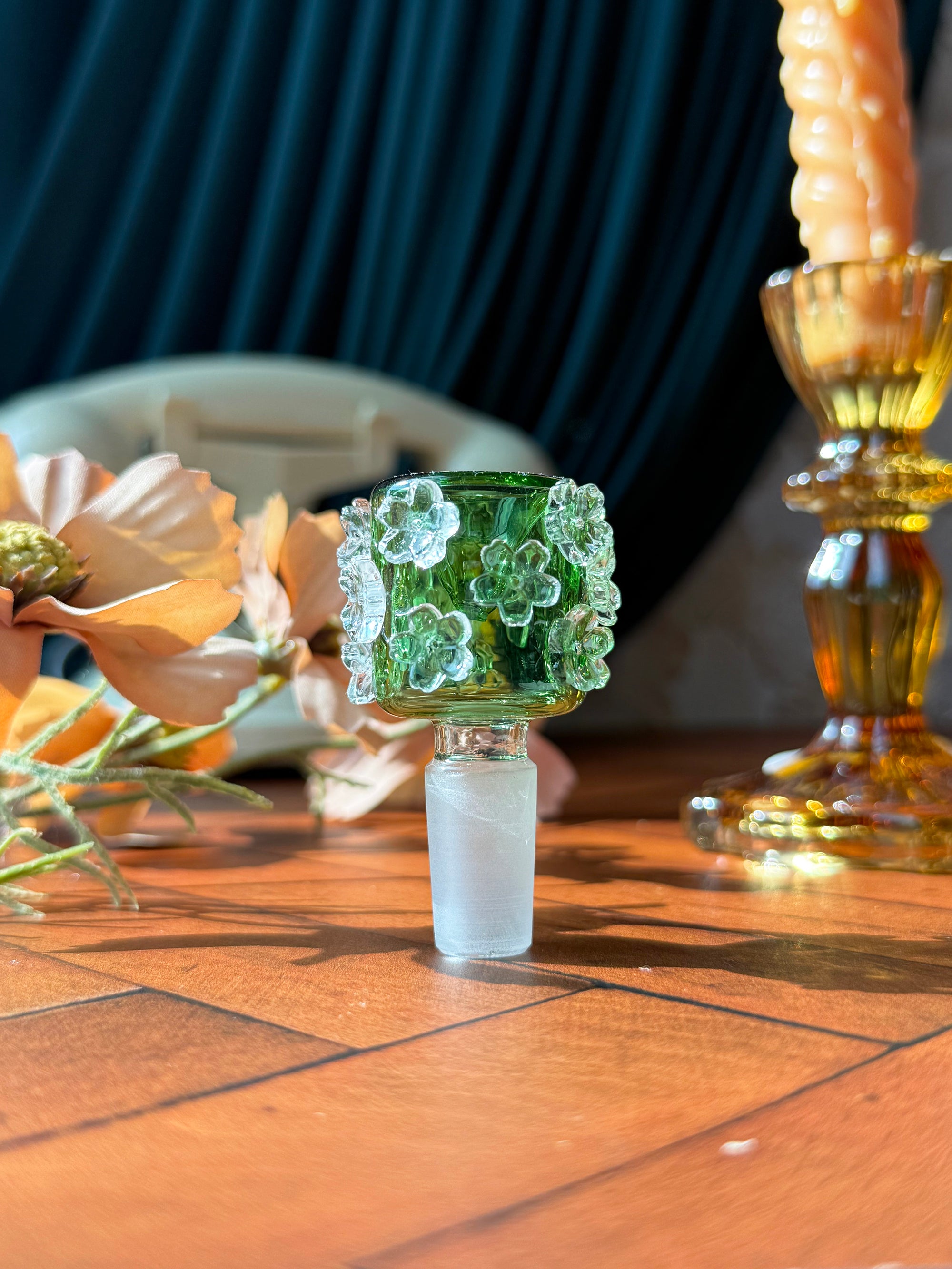 Crystal Flower Slide- Green
