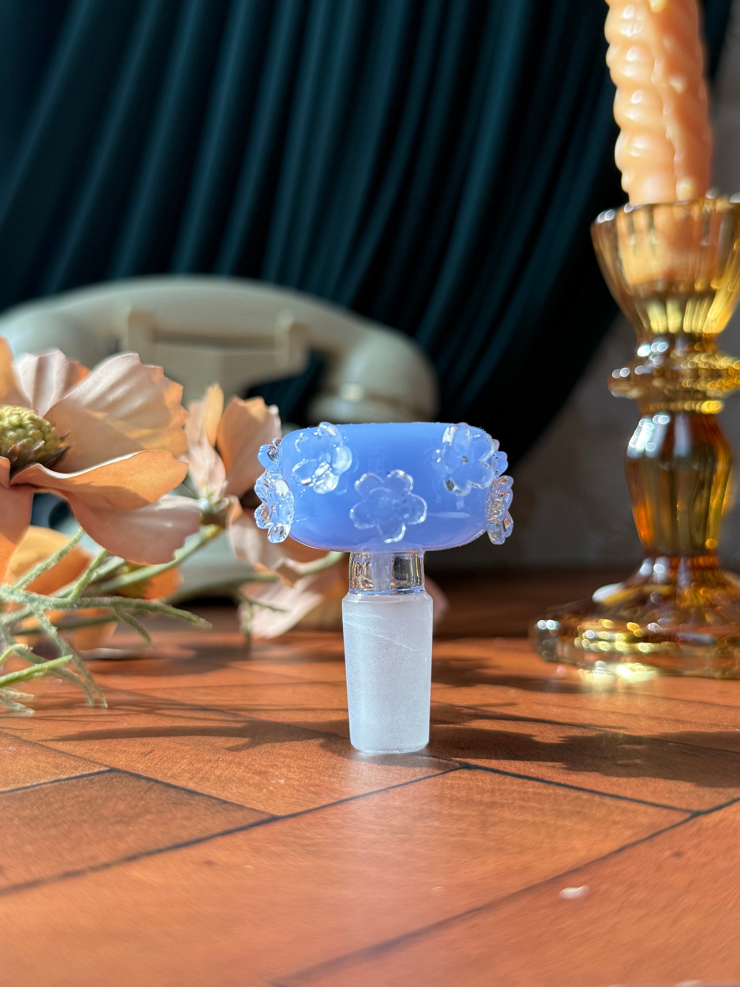 Crystal Flower Slide- Periwinkle