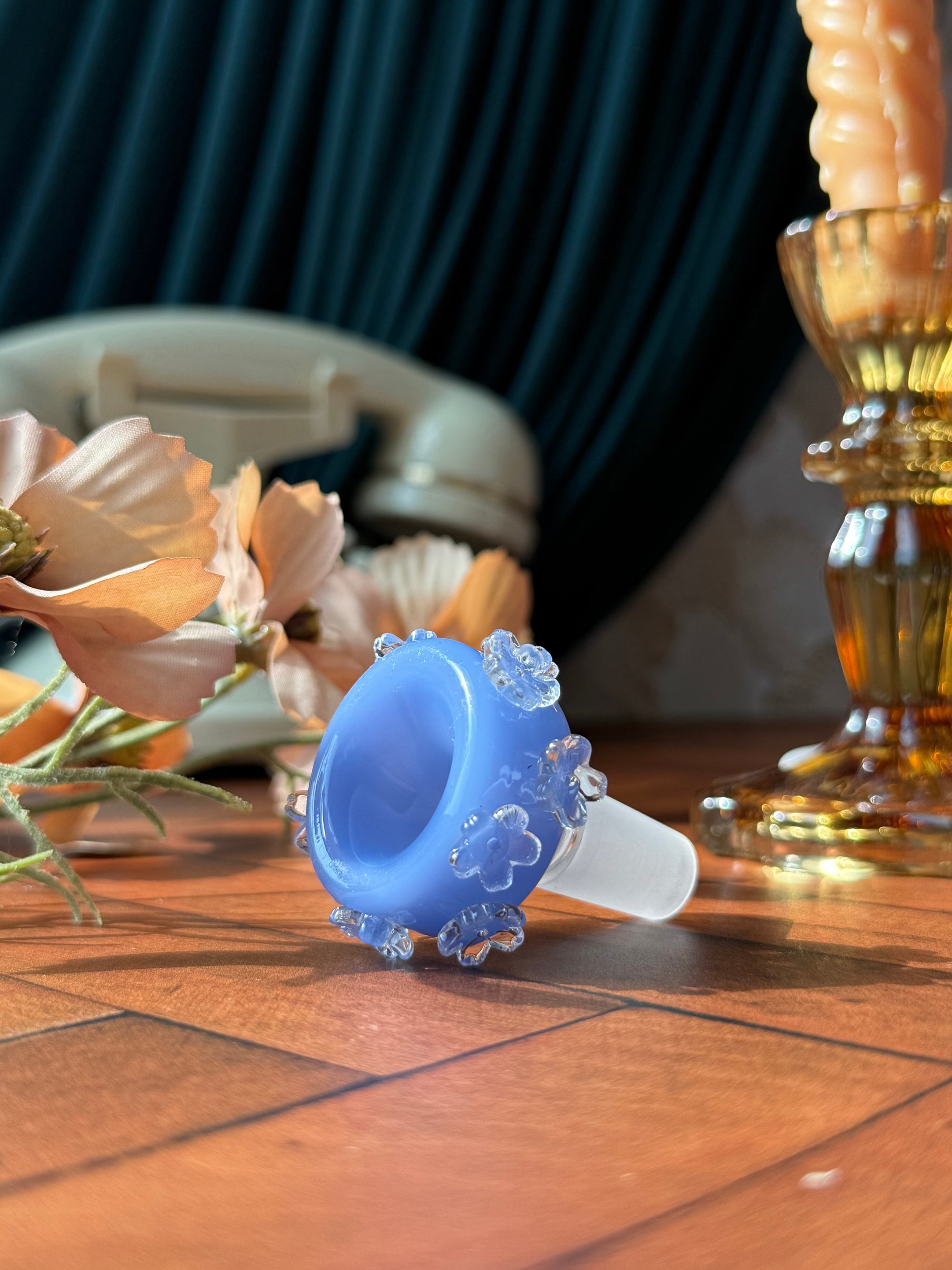 Crystal Flower Slide- Periwinkle