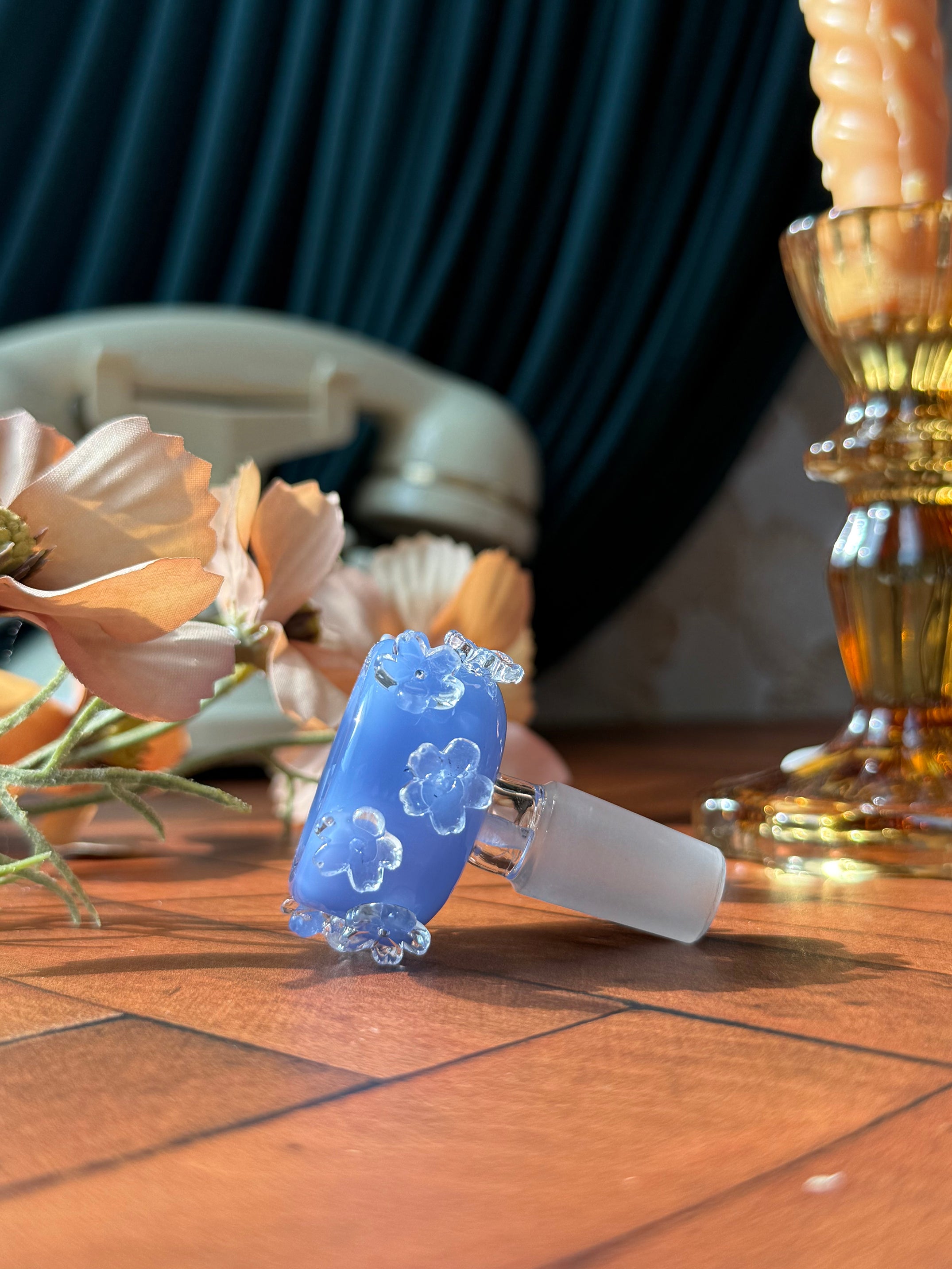 Crystal Flower Slide- Periwinkle