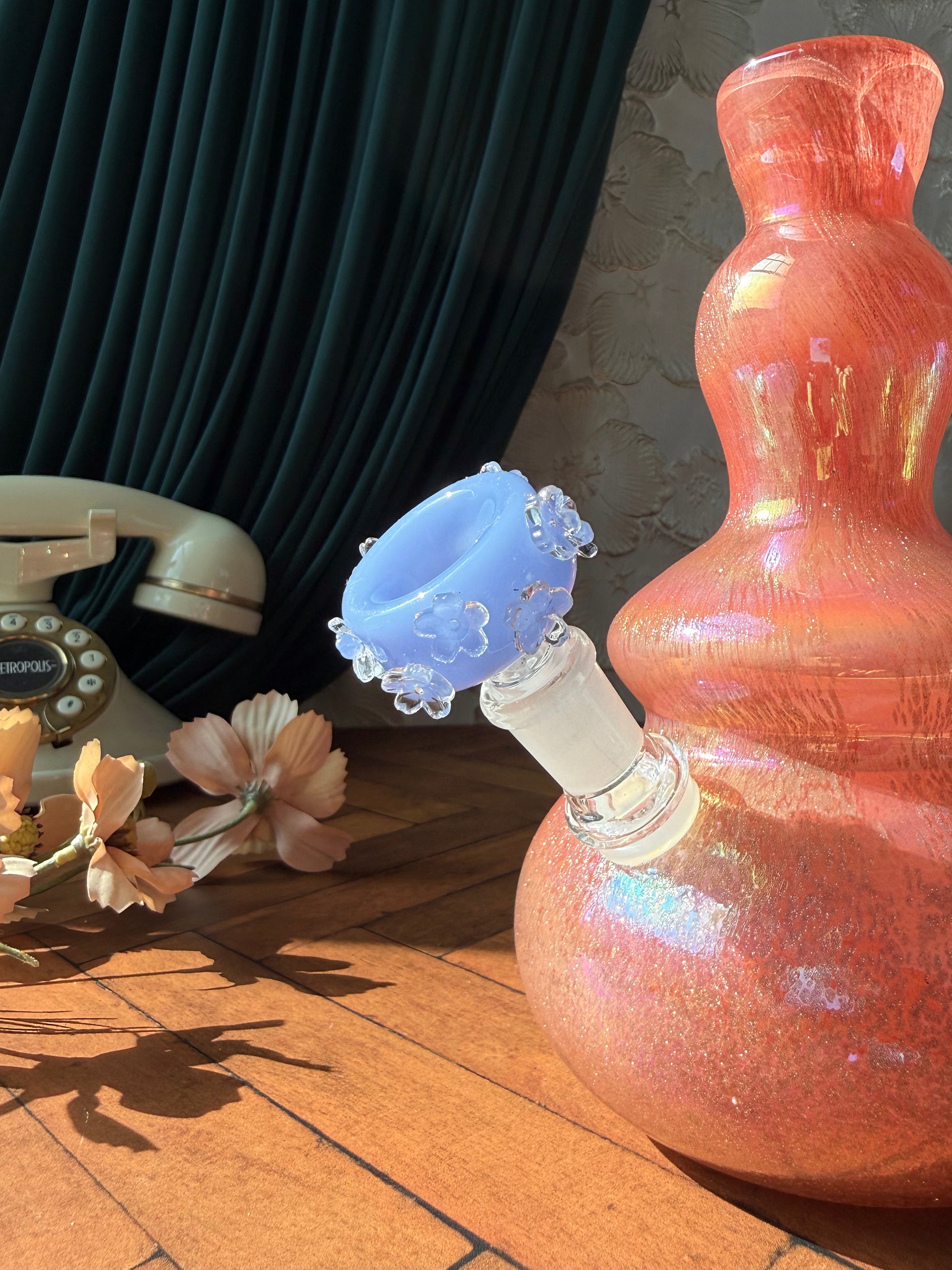 Crystal Flower Slide- Periwinkle